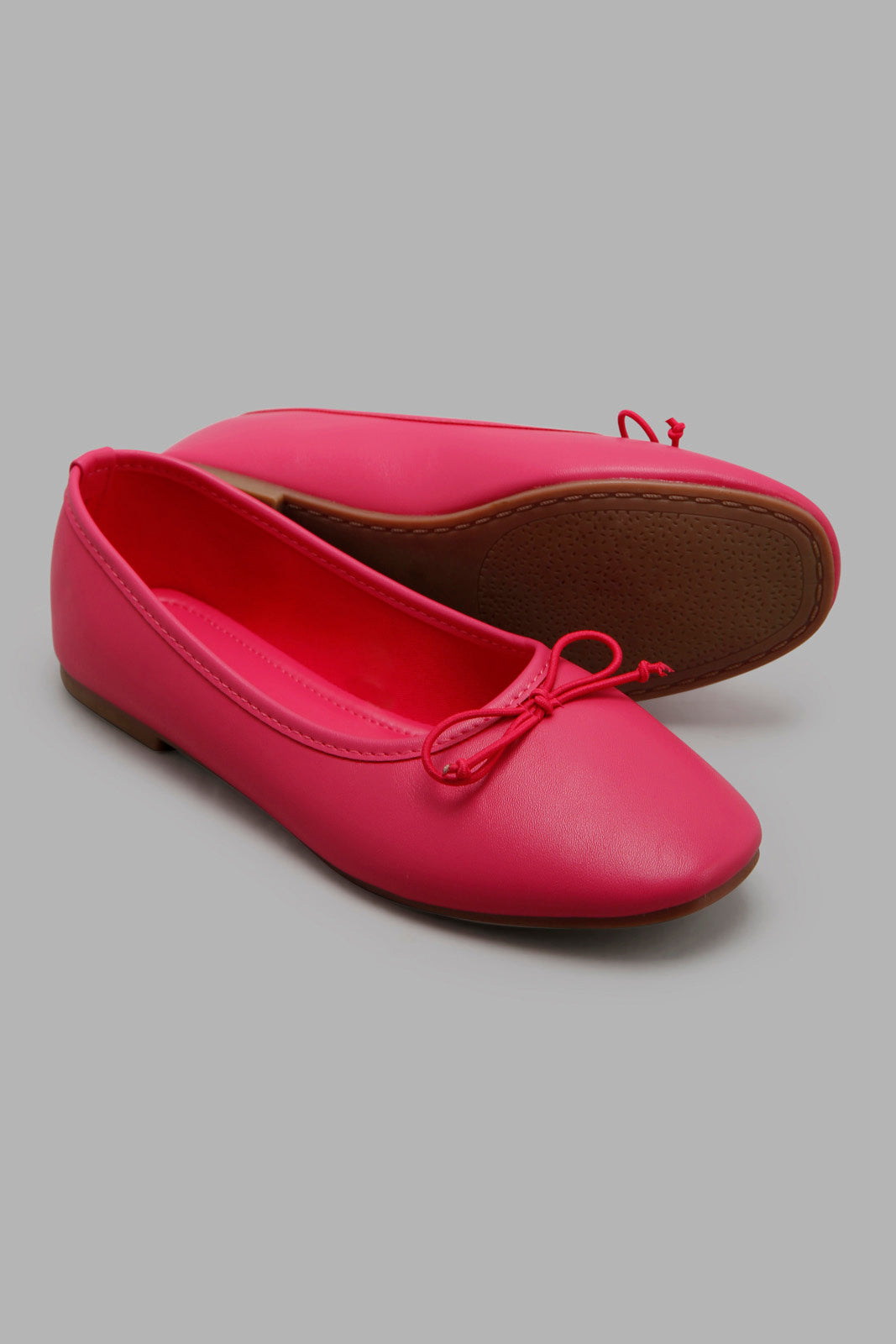 Redtag-Fuchsia-Bow-Trim-Ballerina-Category:Shoes,-Colour:Fuchsia,-Deals:New-In,-Filter:Girls-Footwear-(5-to-14-Yrs),-GSR-Shoes,-New-In-GSR-FOO,-Non-Sale,-Section:Girls-(0-to-14Yrs),-W22O-Senior-Girls-5 to 14 Years