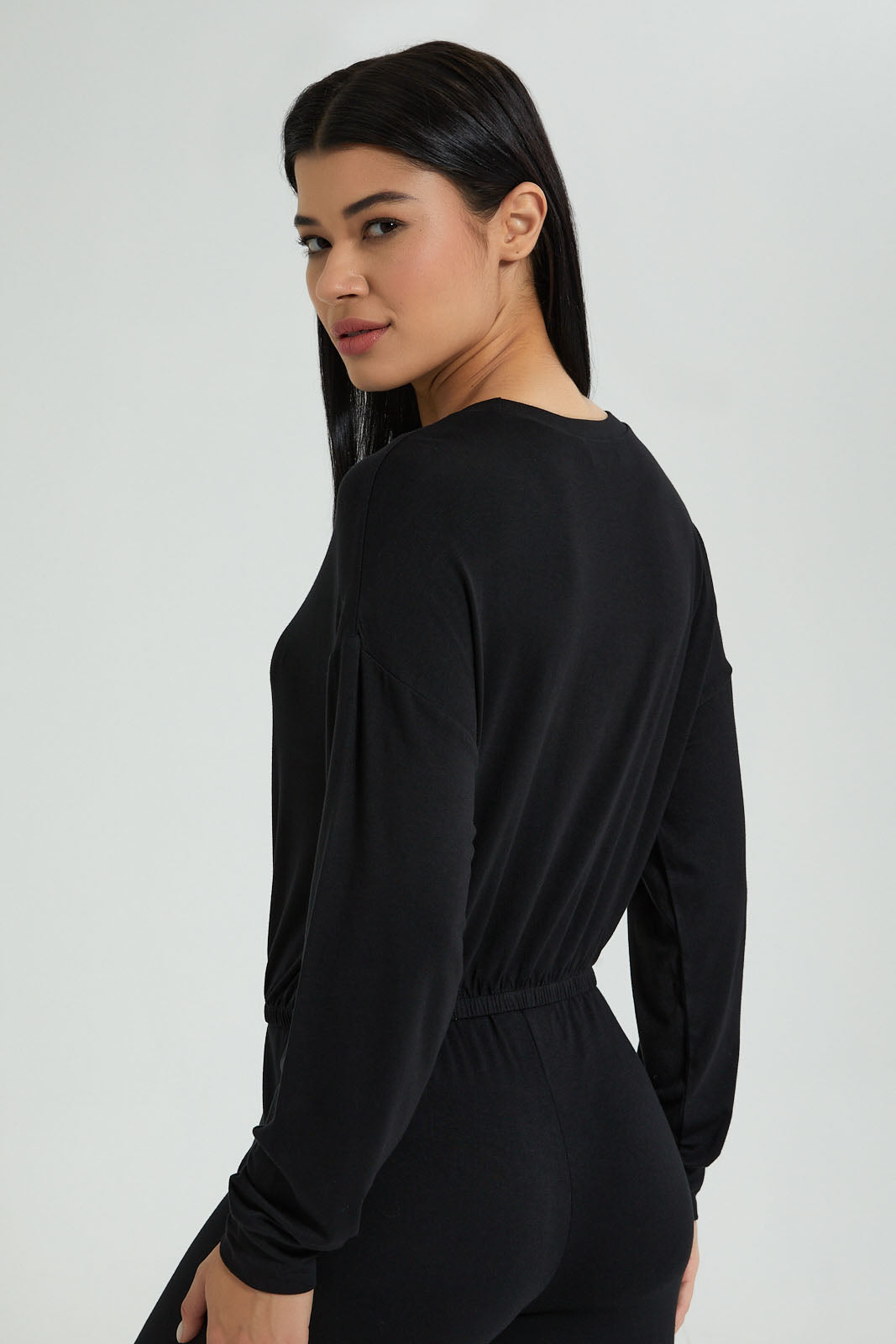 Redtag-Brown-Crew-Neck-Sweatshirt-With-Elasticated-Hem-Colour:Brown,-Filter:Women's-Clothing,-New-In,-New-In-Women,-Non-Sale,-S22B,-Section:Women,-Women-Sweatshirts-Women's-