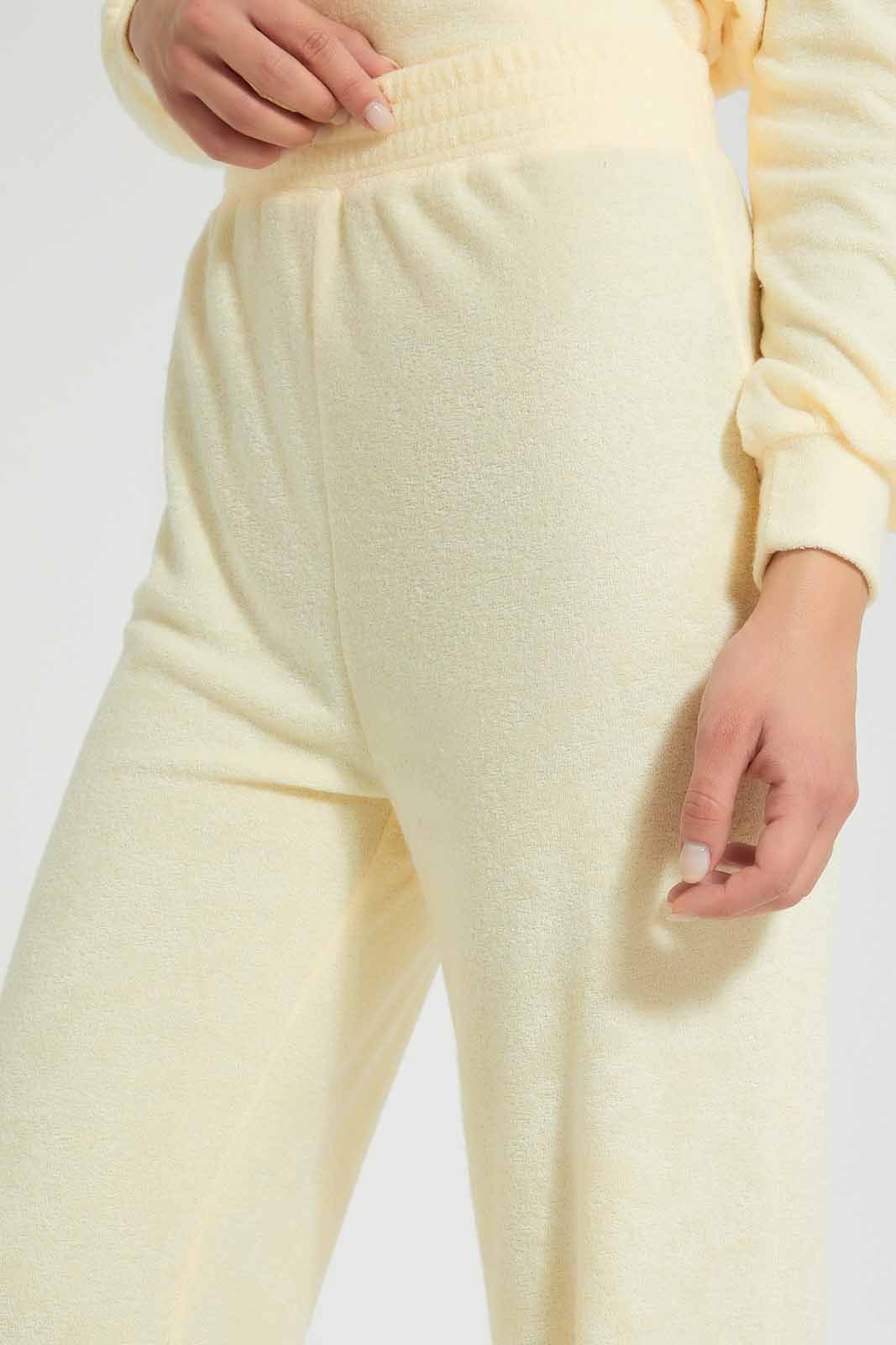 Redtag-Yellow-Plain-Jogger-With-Elasticated-Hem-&-Placement-Embroideredroidery-Trousers-Women's-