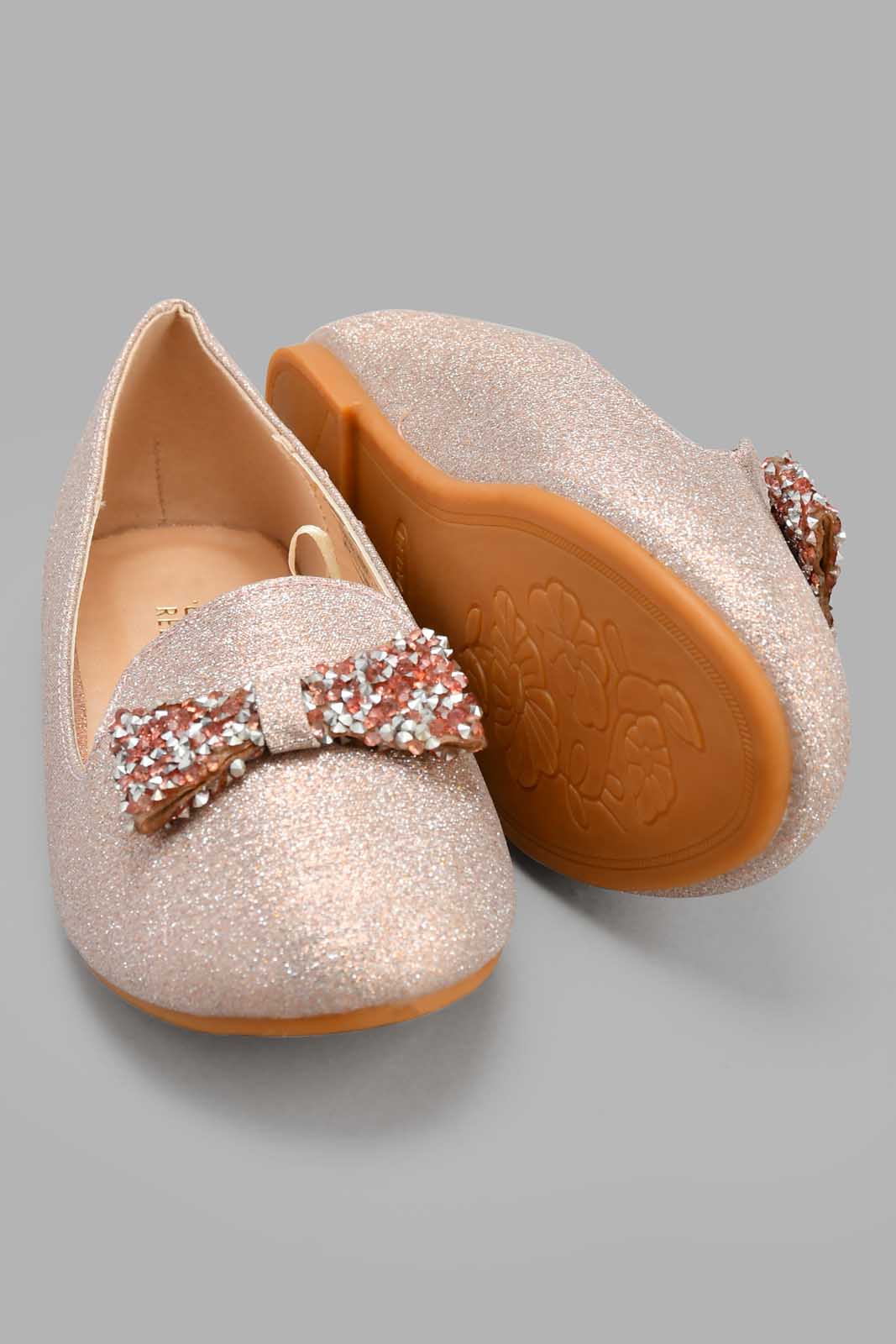 Redtag-Pink-Glitter-Loafer-Ballerinas-Senior-Girls-5 to 14 Years