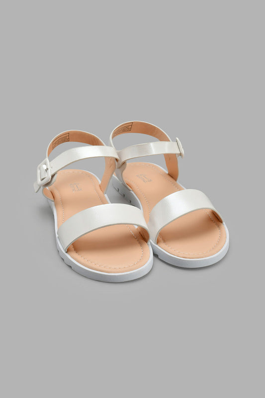 Redtag-White-Glitter-Sandal-Slingbacks-Senior-Girls-5 to 14 Years