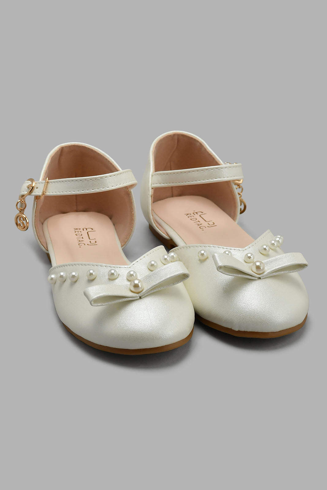 Redtag-Ivory-Pearl-Embelished-Sandal-Fisherman-Girls-3 to 5 Years