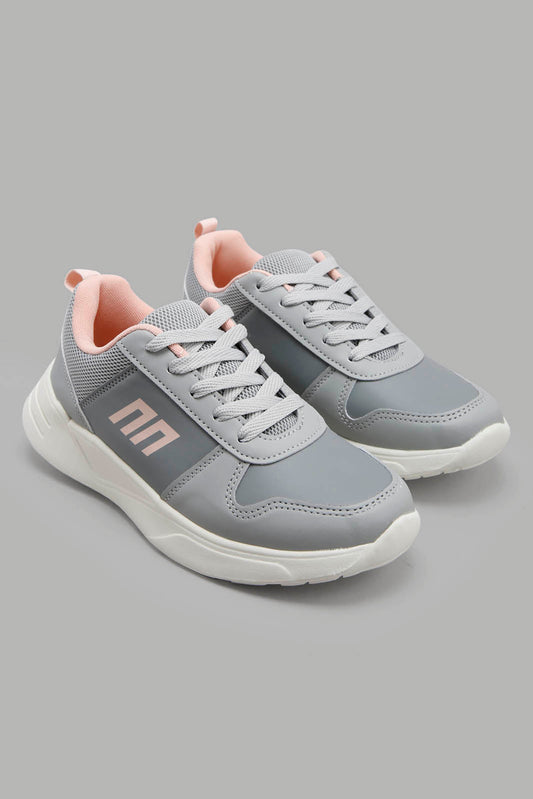 Redtag-Pale-Grey-Lace-Up-Trainer-Category:Trainers,-Colour:Grey,-Filter:Girls-Footwear-(5-to-14-Yrs),-GSR-Trainers,-Non-Sale,-S22B,-Section:Girls-(0-to-14Yrs)-Senior-Girls-5 to 14 Years