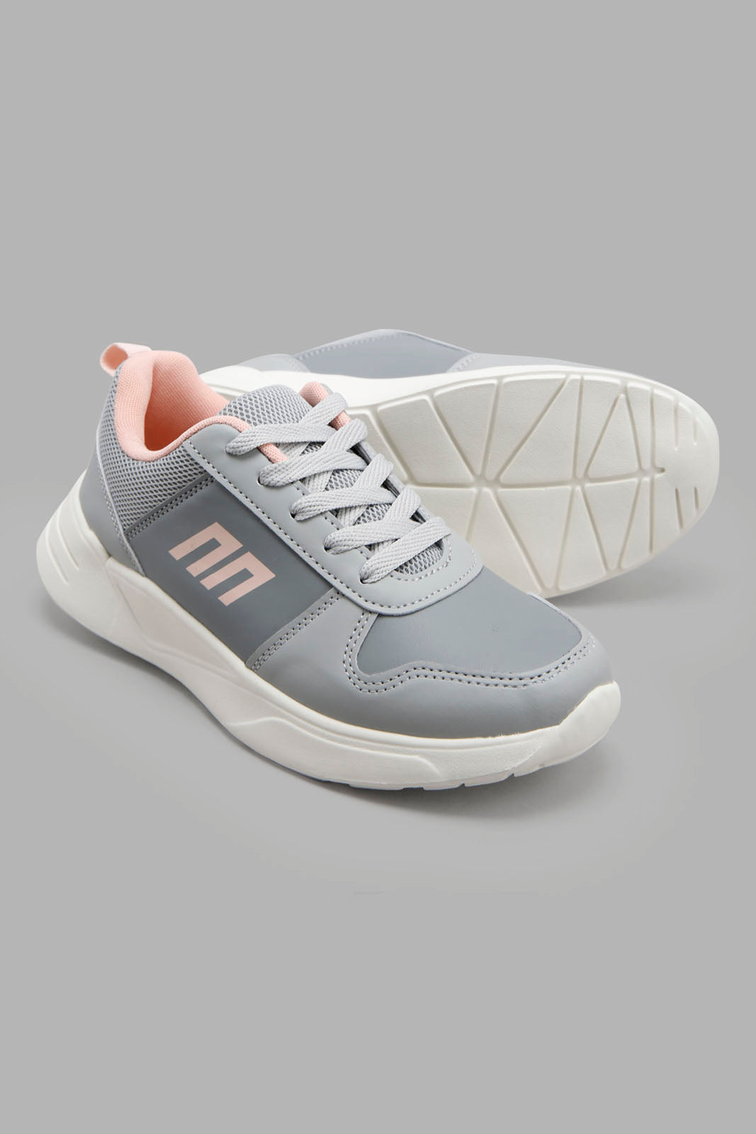 Redtag-Pale-Grey-Lace-Up-Trainer-Category:Trainers,-Colour:Grey,-Filter:Girls-Footwear-(5-to-14-Yrs),-GSR-Trainers,-Non-Sale,-S22B,-Section:Girls-(0-to-14Yrs)-Senior-Girls-5 to 14 Years