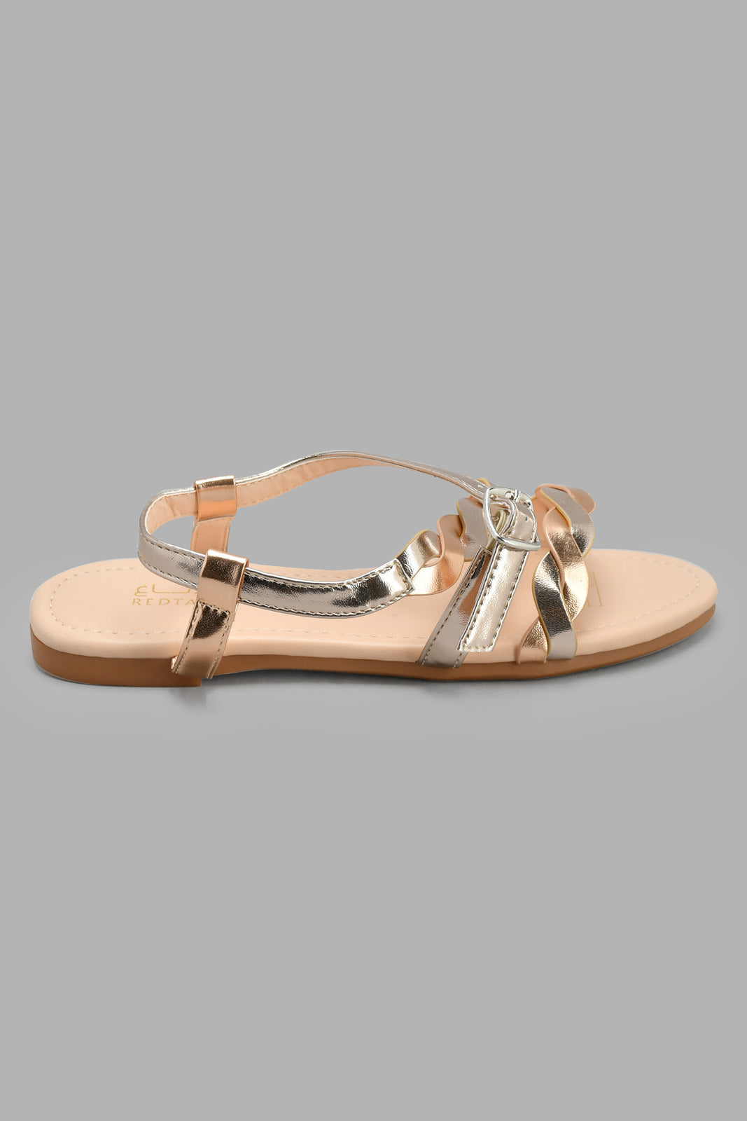 Redtag-Copper-Briaded-Sandal-Sandals-Senior-Girls-5 to 14 Years