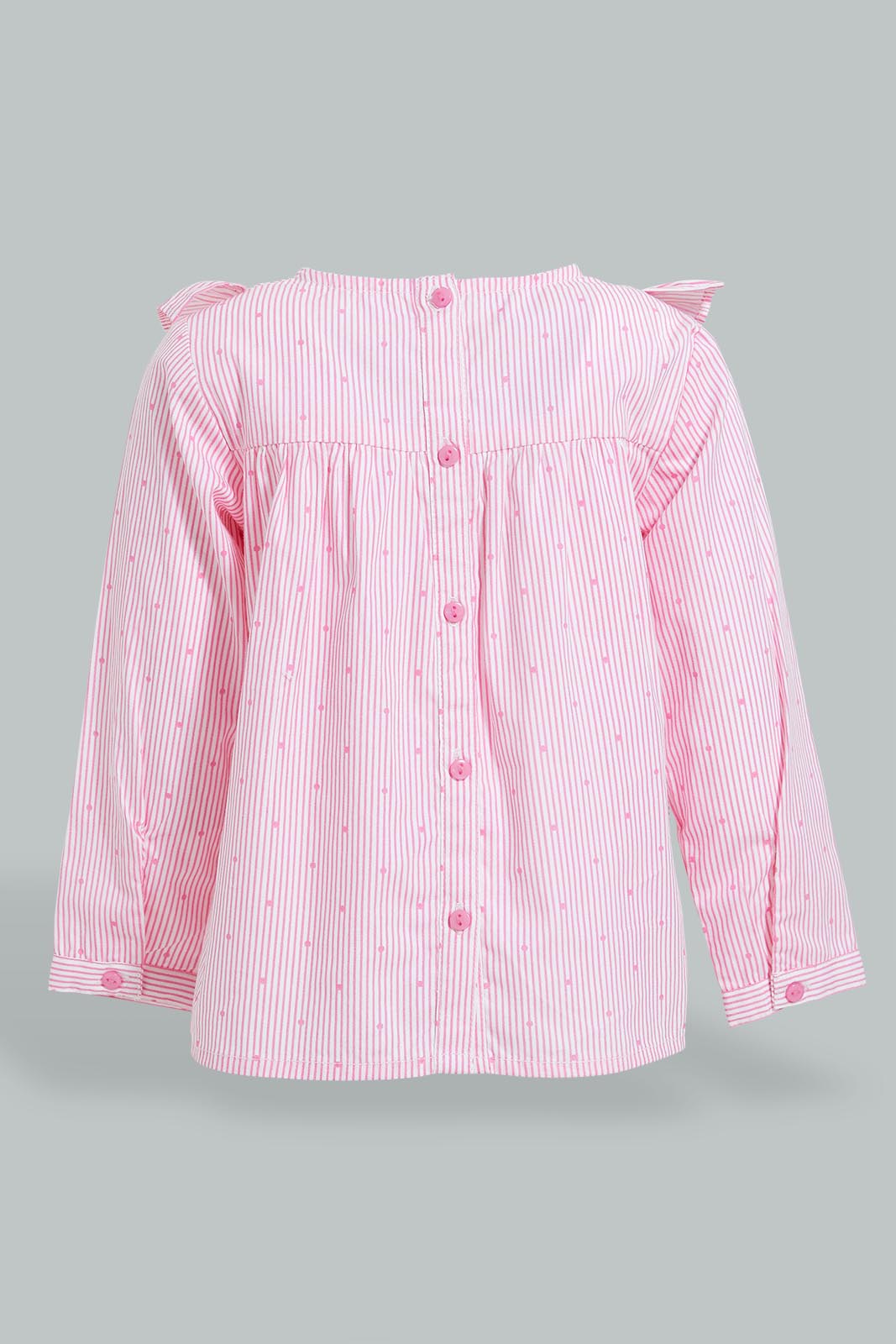 Redtag-Pink-Frilled-Polkadot-Blouse-Blouses-Infant-Girls-3 to 24 Months