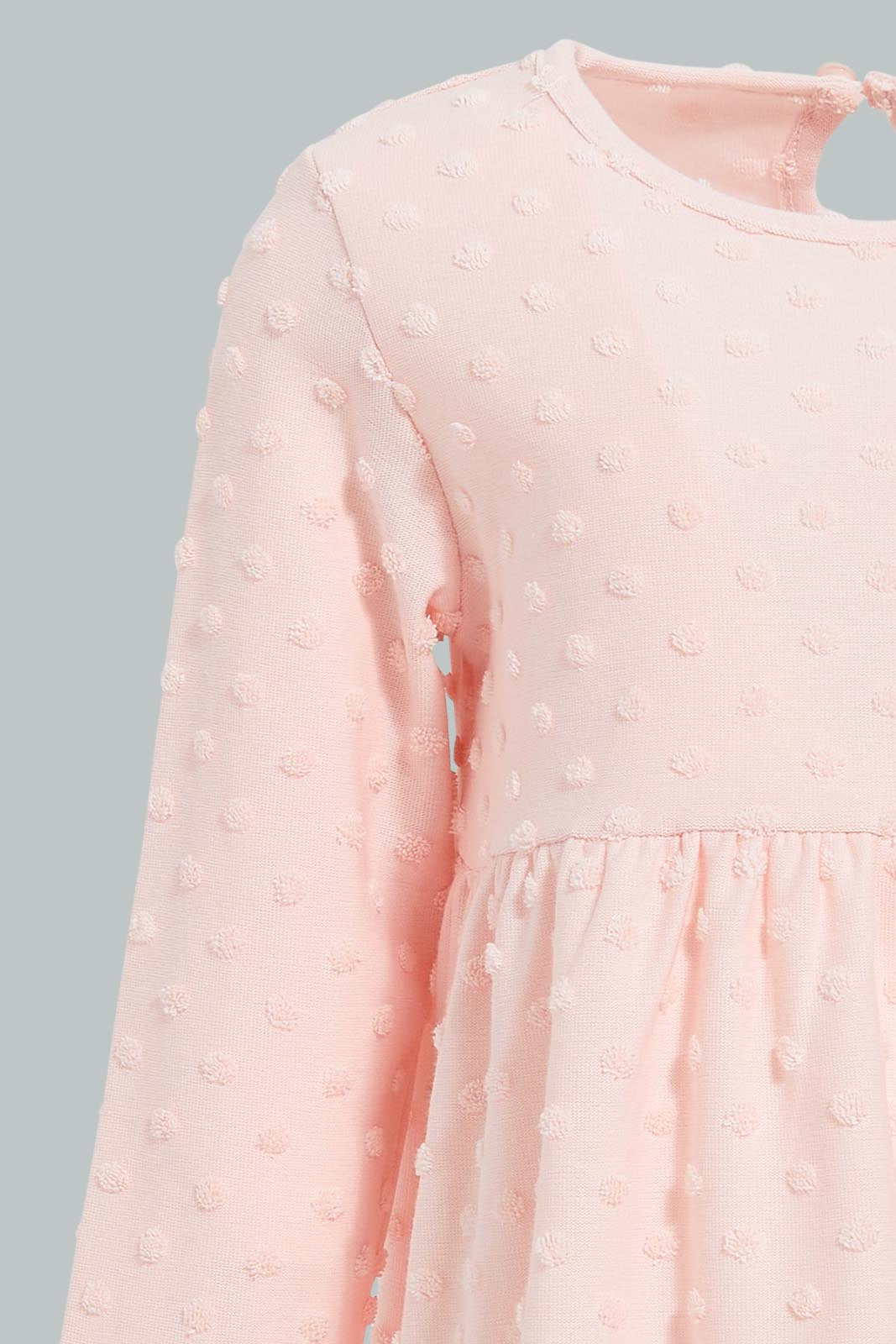 Redtag-Pink-Jacquard-Dress-Dresses-Infant-Girls-3 to 24 Months