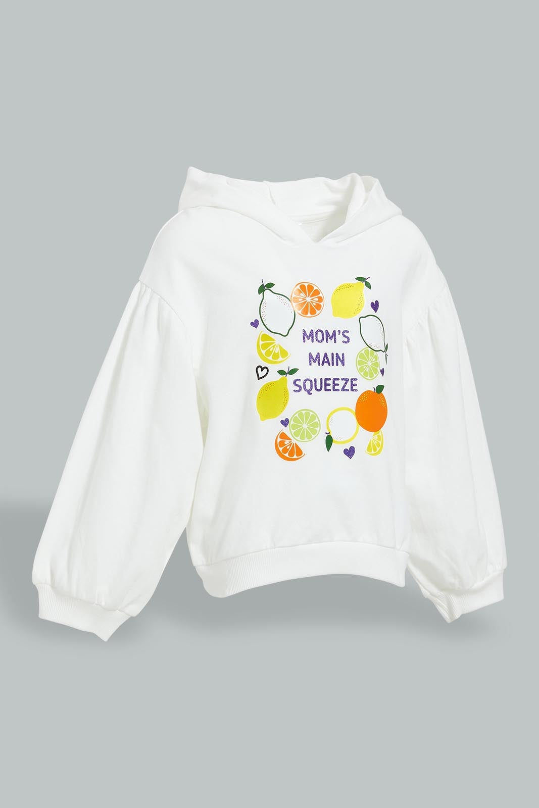 Redtag-Offwhite-Placement-Print-Sweat-Top-Sweatshirts-Infant-Girls-3 to 24 Months