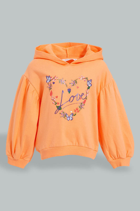 Redtag-Peach-Placement-Print-Sweat-Top-Sweatshirts-Infant-Girls-3 to 24 Months