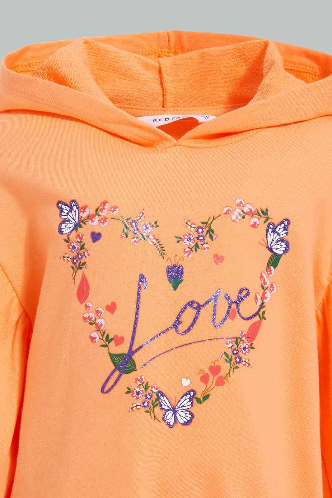 Redtag-Peach-Placement-Print-Sweat-Top-Sweatshirts-Infant-Girls-3 to 24 Months