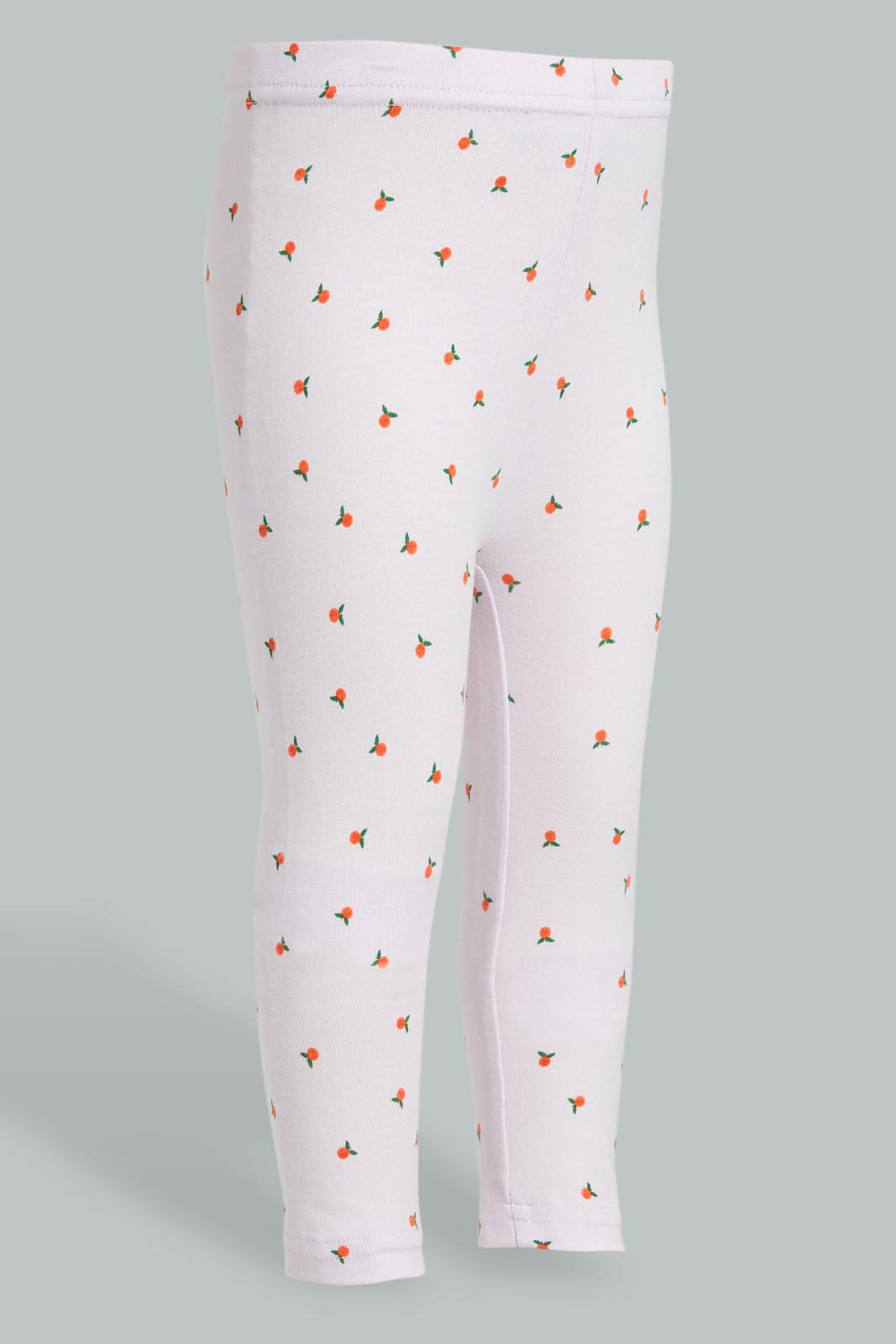 Redtag-Lilac-Printed-Legging-Leggings-Infant-Girls-3 to 24 Months