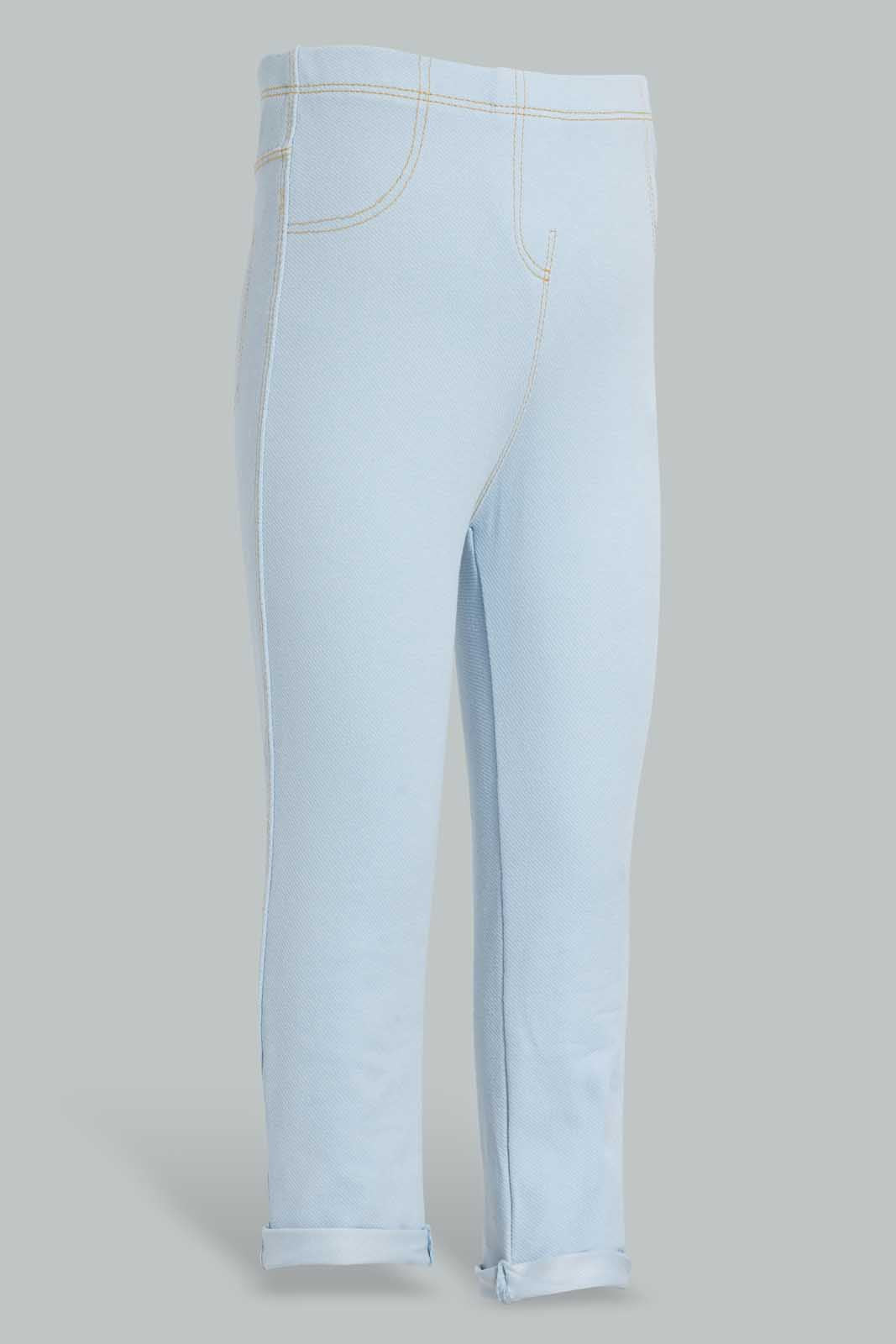 Redtag-Lightwash-Knitted-Solid-Jegging-Jeggings-Infant-Girls-3 to 24 Months