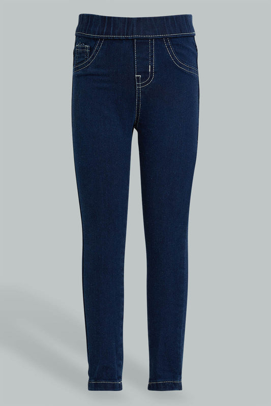 Redtag-Blue-Basic-Jegging-Colour:Darkwash,-Filter:Girls-(2-to-8-Yrs),-Girls-Jeggings,-New-In,-New-In-GIR,-Non-Sale,-PPE,-S22A,-Section:Kidswear-Girls-2 to 8 Years