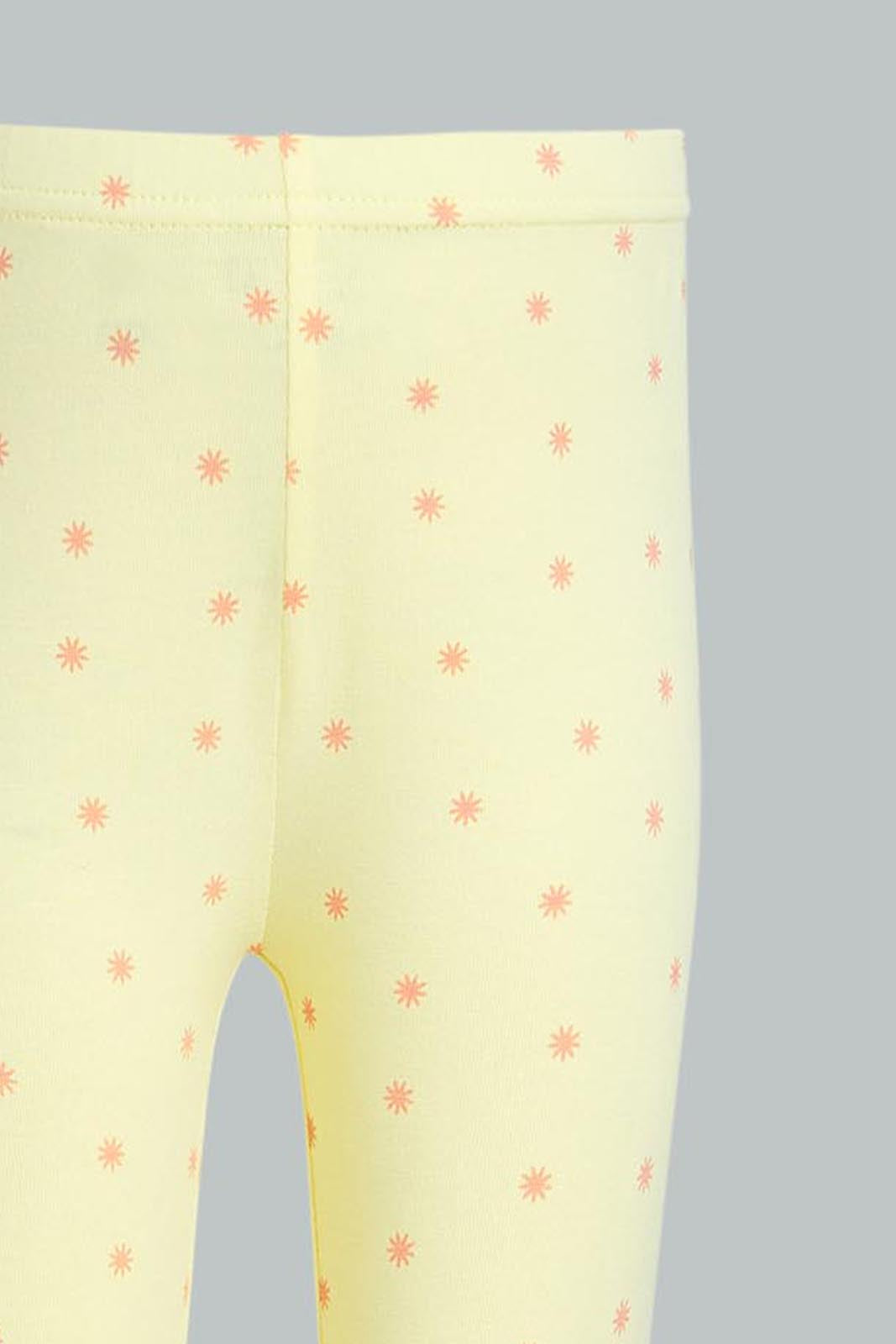 Redtag-Yellow-Printed-Legging-Leggings-Infant-Girls-3 to 24 Months