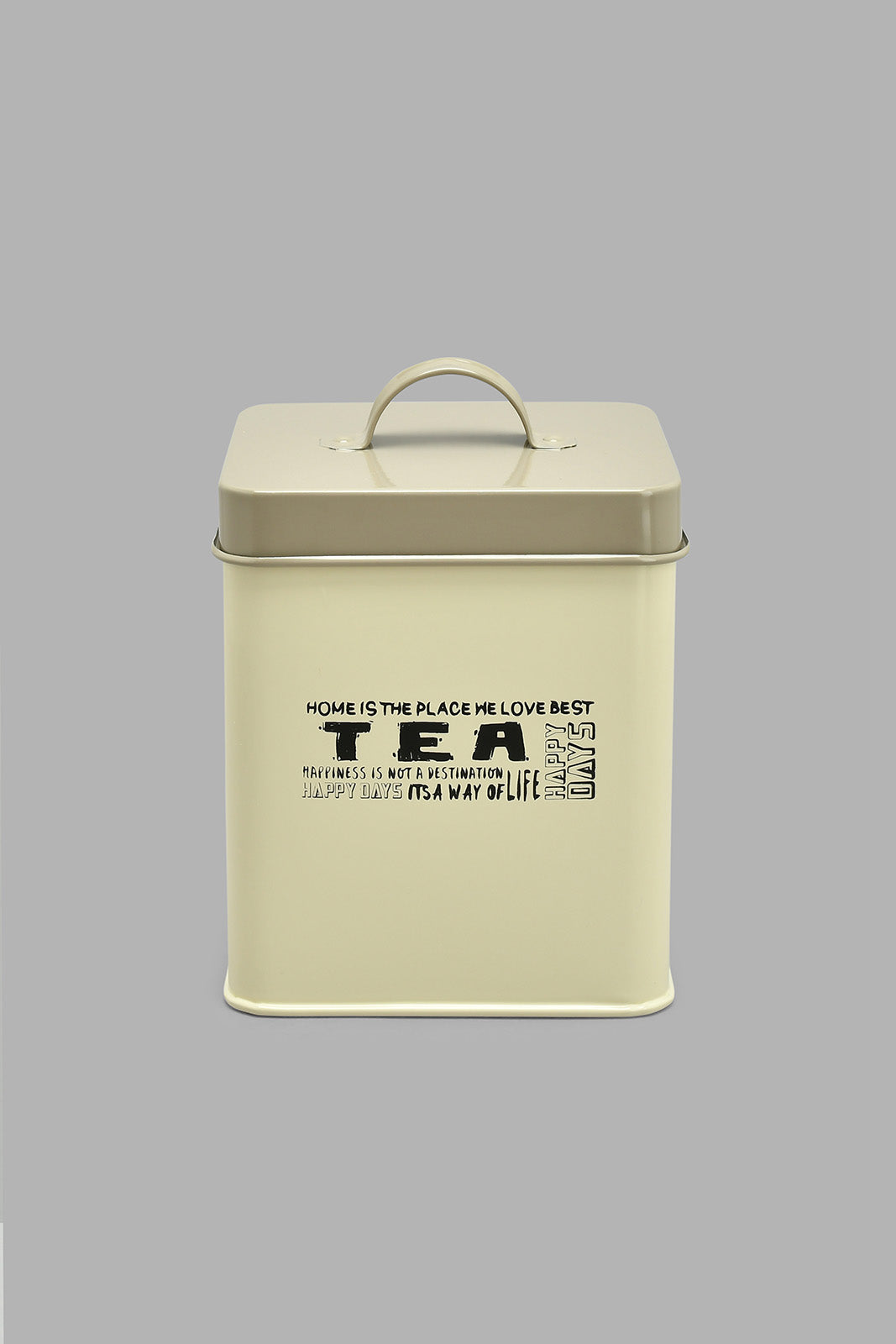 Redtag-Beige-Square-Tea-Canister-Canisters-And-Jars-Home-Dining-