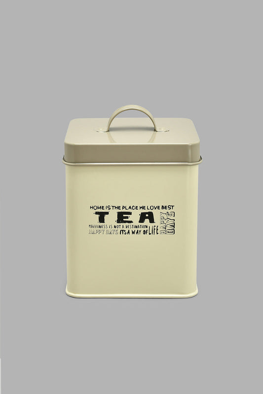 Redtag-Beige-Square-Tea-Canister-Canisters-And-Jars-Home-Dining-