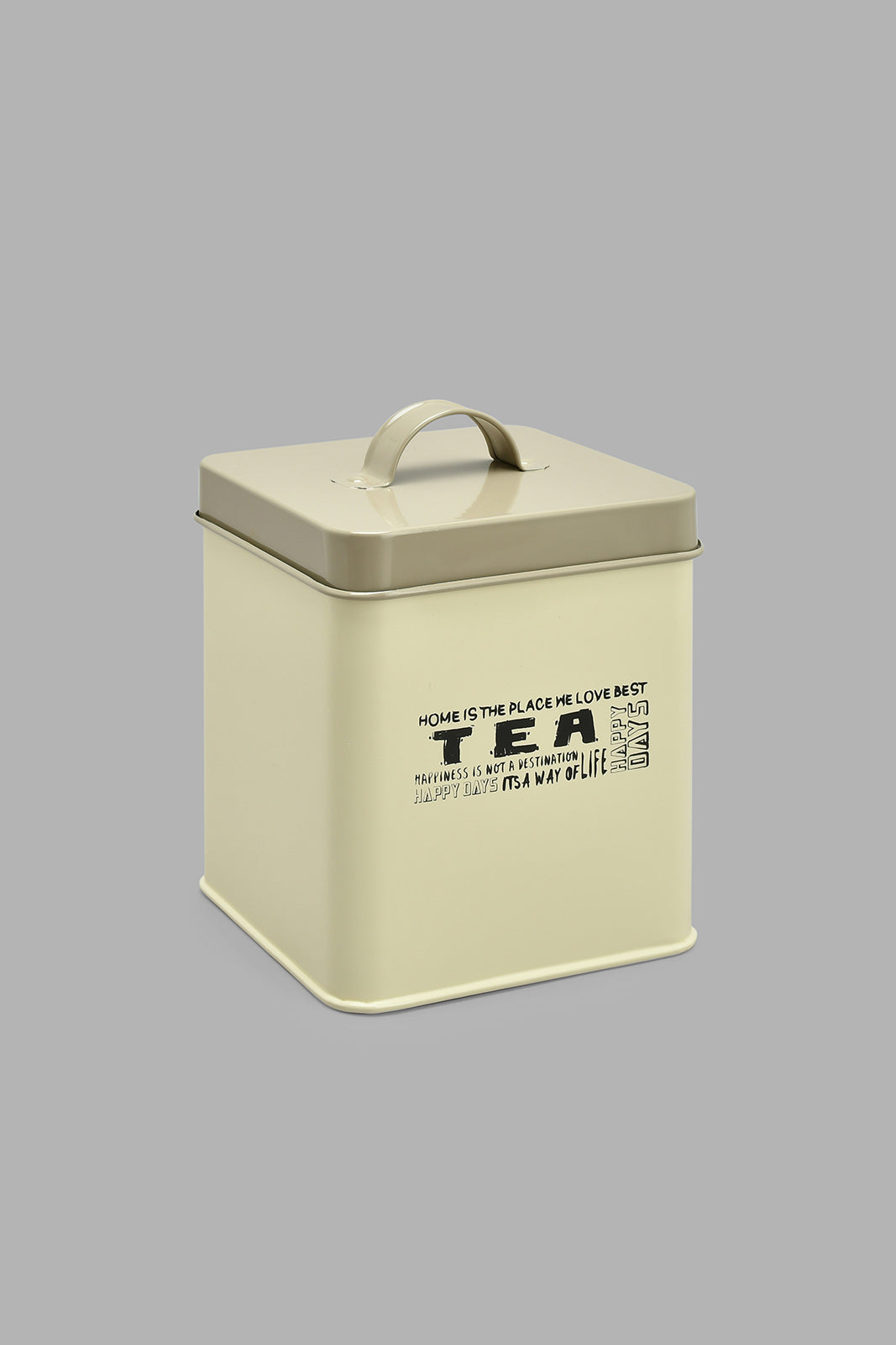 Redtag-Beige-Square-Tea-Canister-Canisters-And-Jars-Home-Dining-