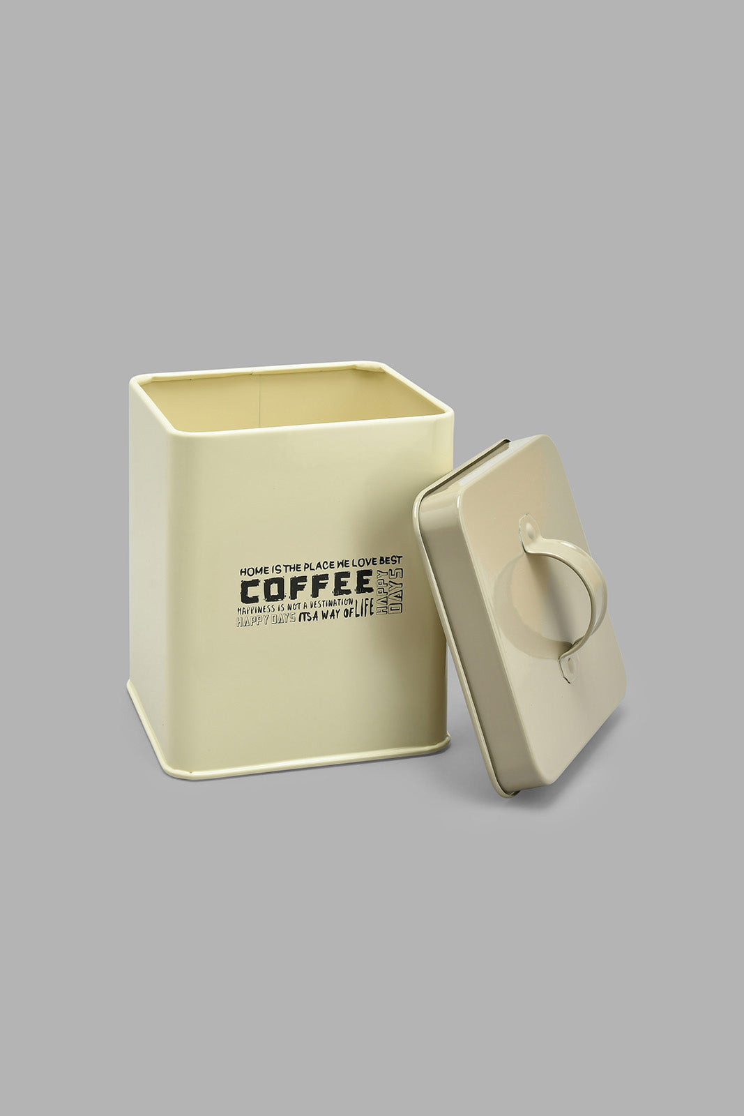 Redtag-Beige-Square-Coffee-Canister-Canisters-And-Jars-Home-Dining-
