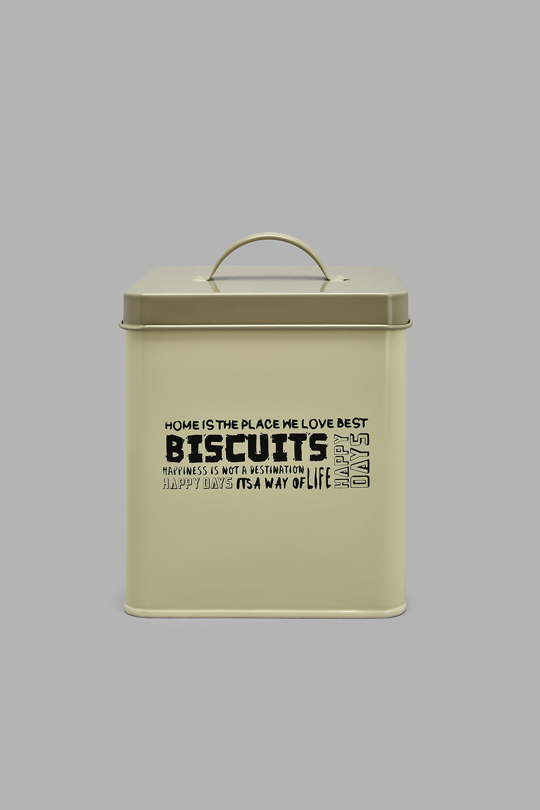 Redtag-Beige-Square-Biscuits-Canister-Canisters-And-Jars-Home-Dining-