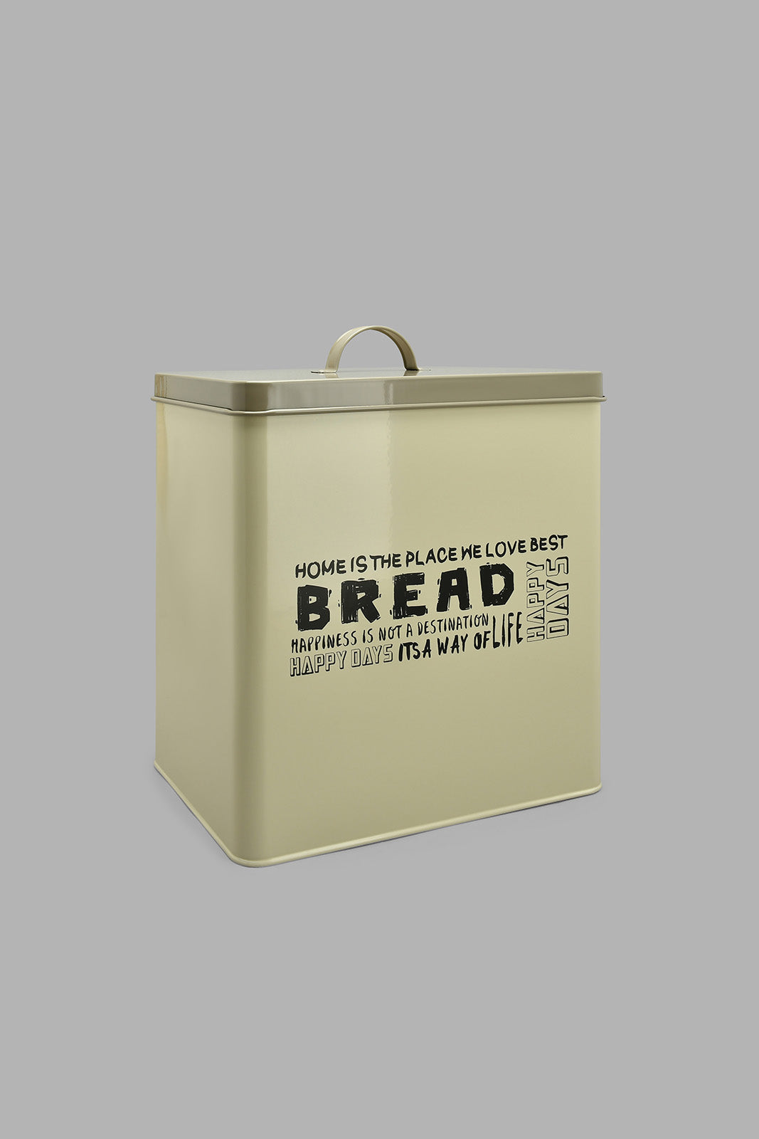 Redtag-Beige-Square-Bread-Canister-Canisters-And-Jars-Home-Dining-