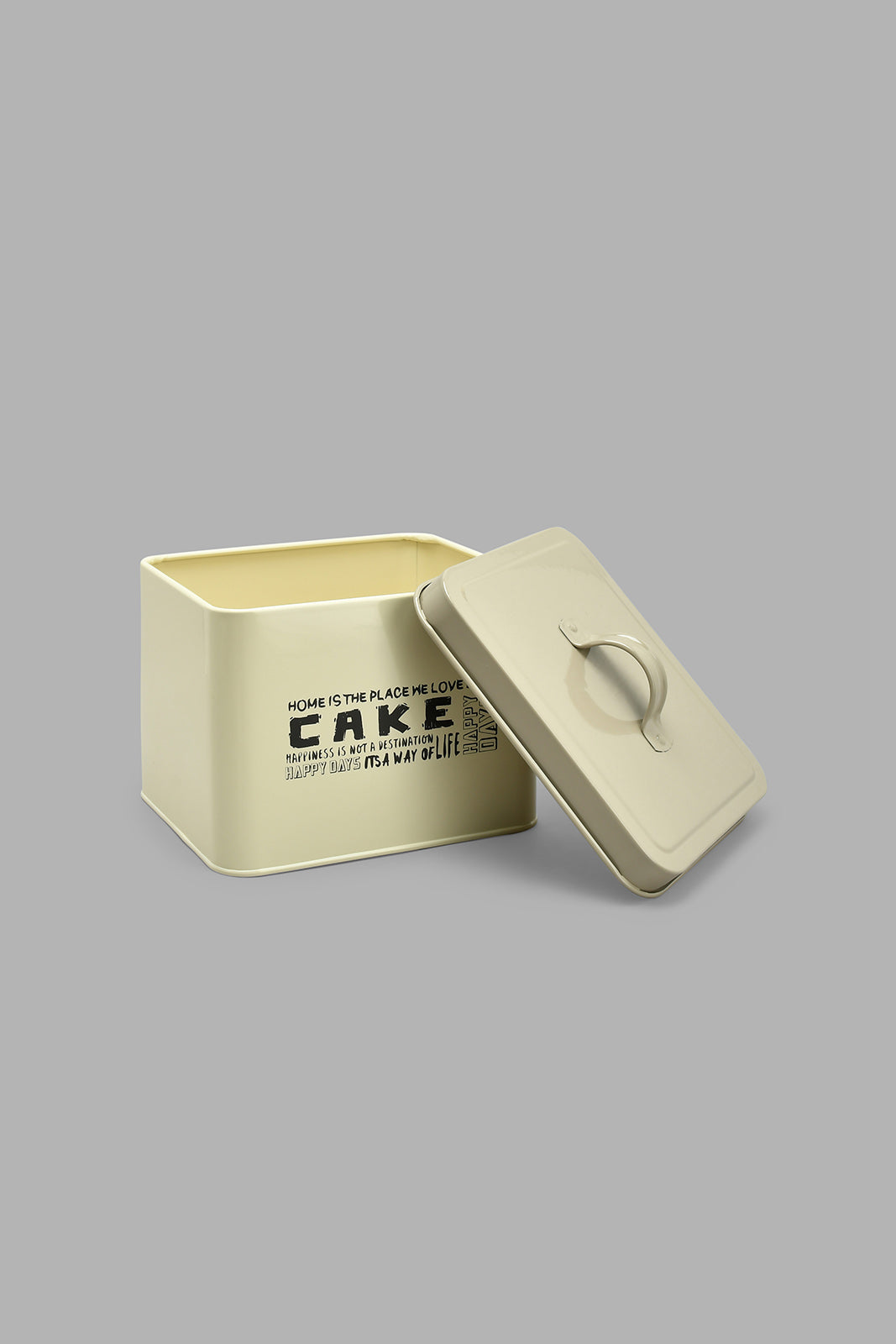 Redtag-Beige-Square-Cake-Canister-Canisters-And-Jars-Home-Dining-