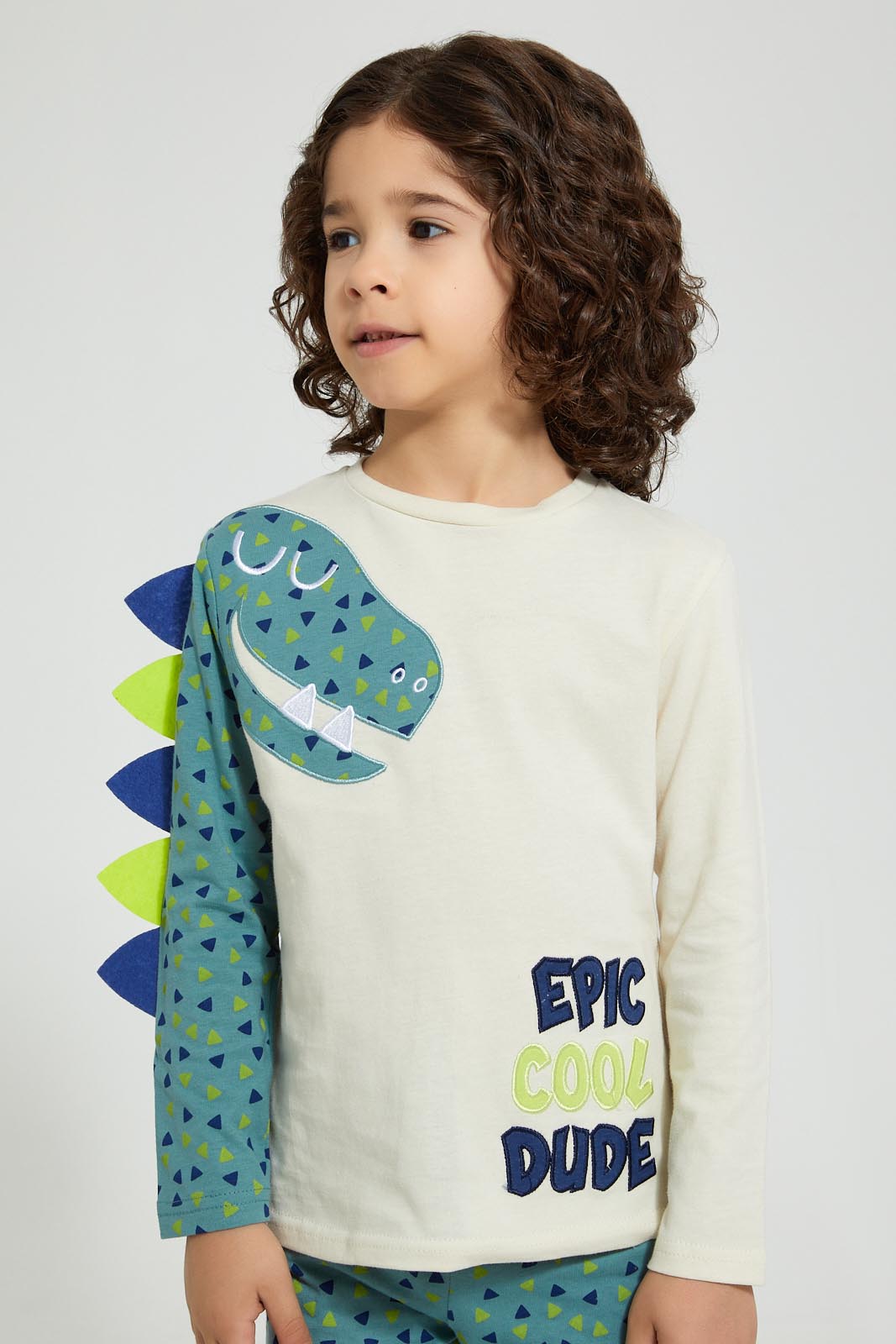 Redtag-Navy-Monster-Pyjama-Set-Pyjama-Sets-Boys-2 to 8 Years
