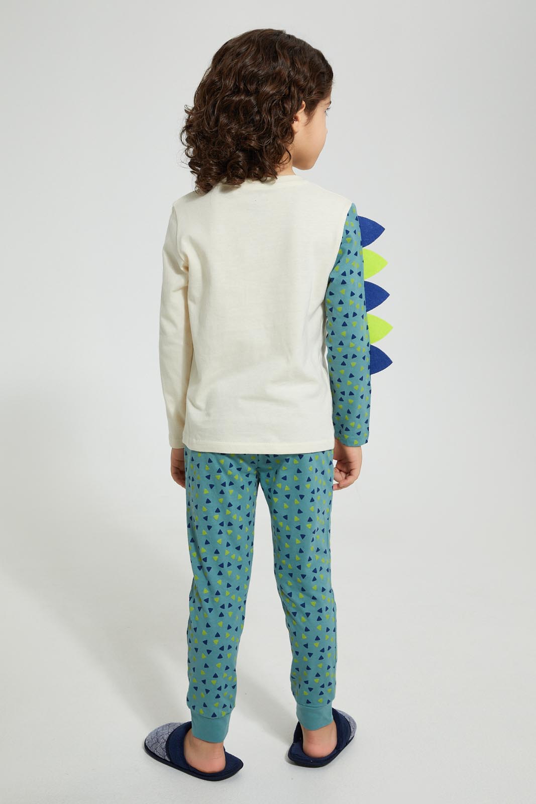 Redtag-Navy-Monster-Pyjama-Set-Pyjama-Sets-Boys-2 to 8 Years