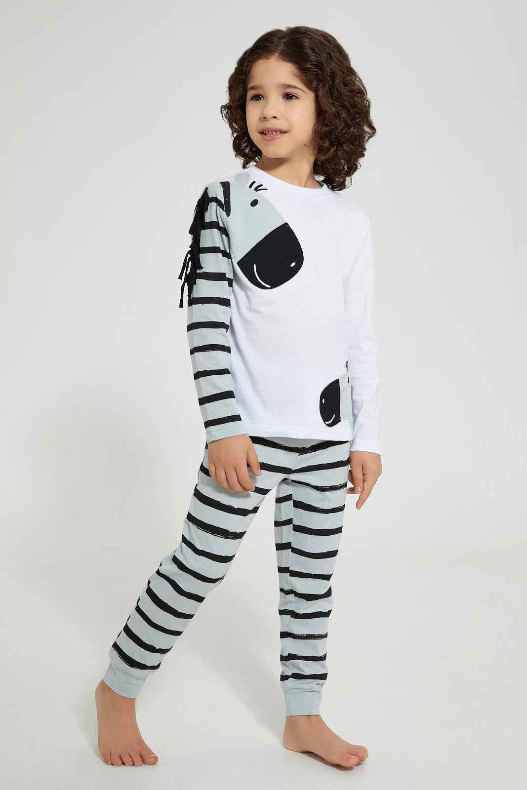 Redtag-Blue-Applique-Zebra-Pyjam-Set-Pyjama-Sets-Boys-2 to 8 Years