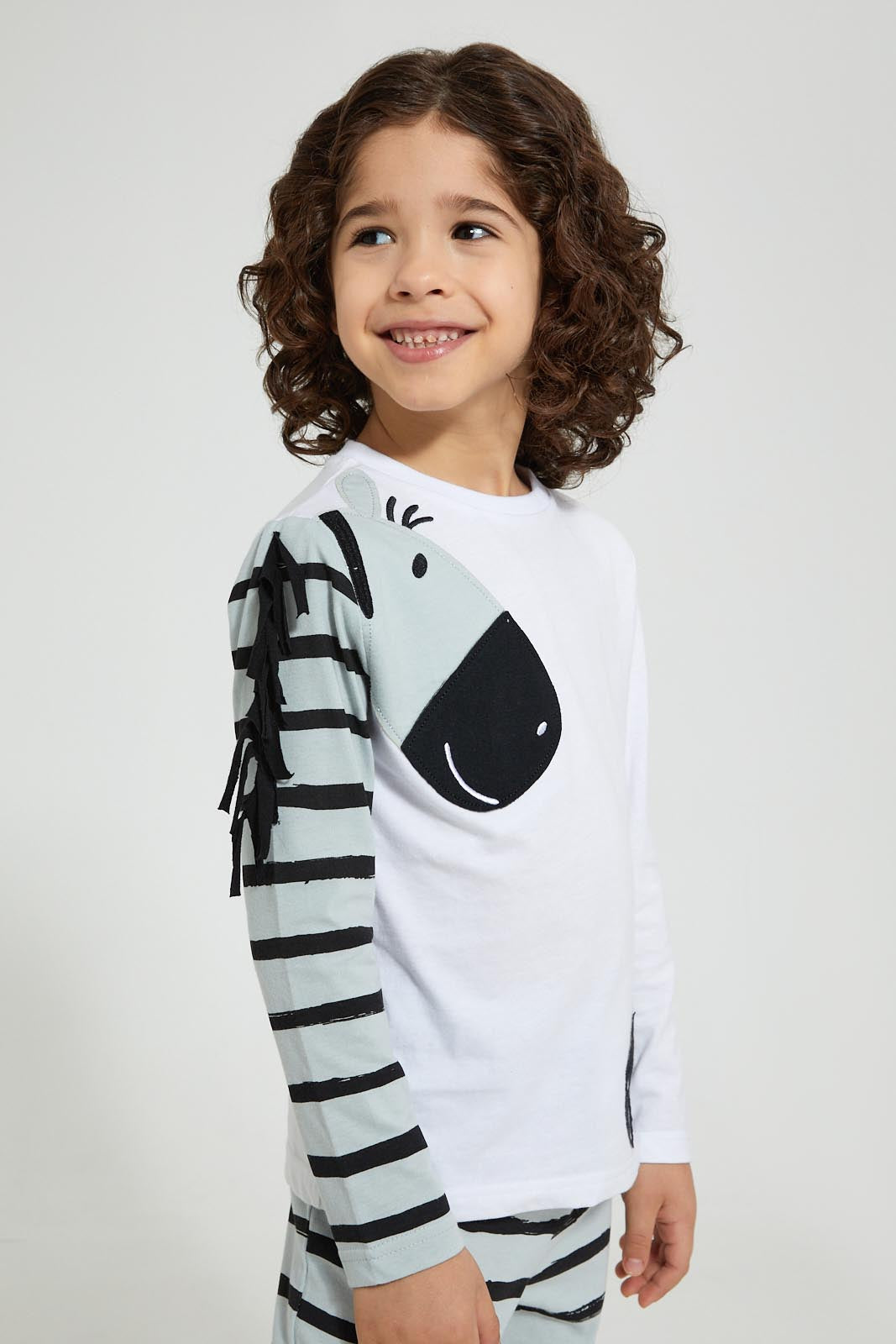 Redtag-Blue-Applique-Zebra-Pyjam-Set-Pyjama-Sets-Boys-2 to 8 Years