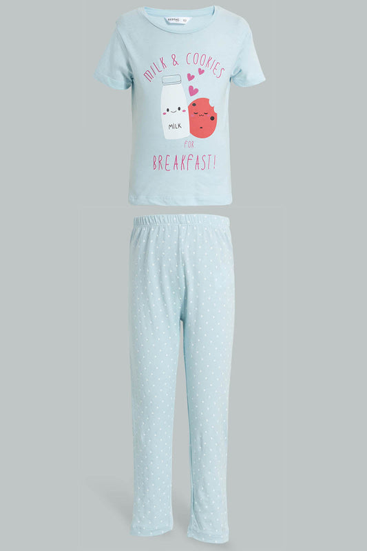 Redtag-Assorted-2Pk-Cokkie-Milk-Printed-Nightsuit-Colour:Assorted,-Filter:Girls-(2-to-8-Yrs),-Girls-Pyjama-Sets,-New-In,-New-In-GIR,-Non-Sale,-S22A,-Section:Kidswear-Girls-2 to 8 Years