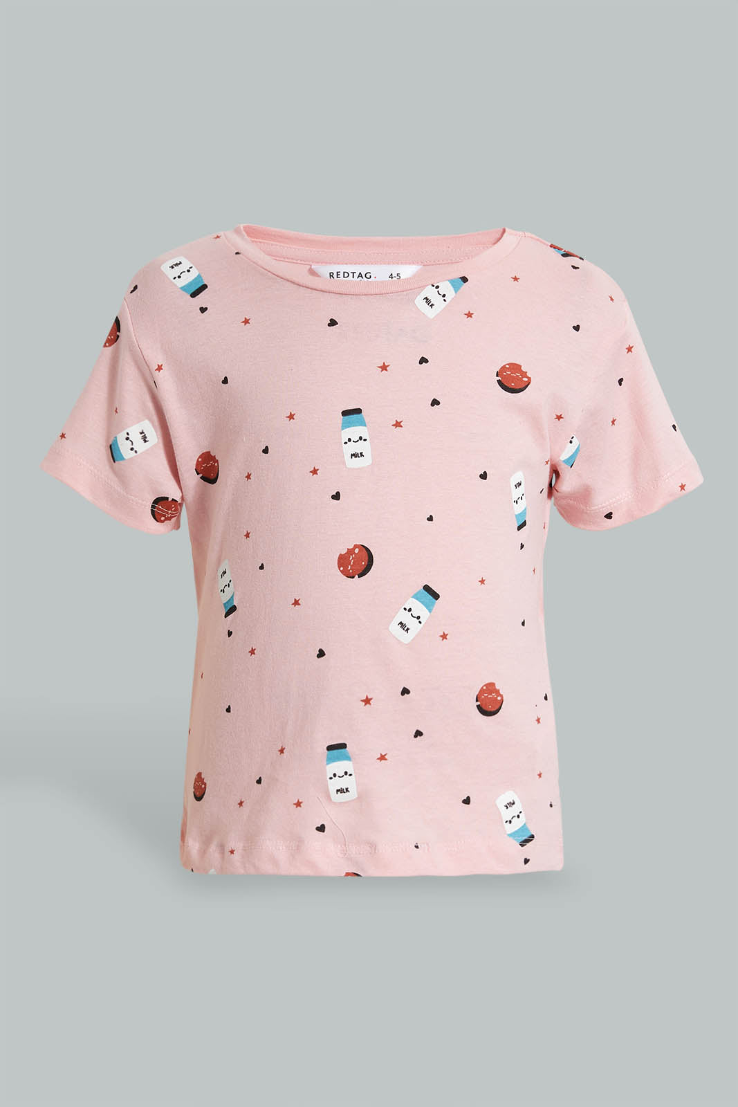 Redtag-Assorted-2Pk-Cokkie-Milk-Printed-Nightsuit-Colour:Assorted,-Filter:Girls-(2-to-8-Yrs),-Girls-Pyjama-Sets,-New-In,-New-In-GIR,-Non-Sale,-S22A,-Section:Kidswear-Girls-2 to 8 Years