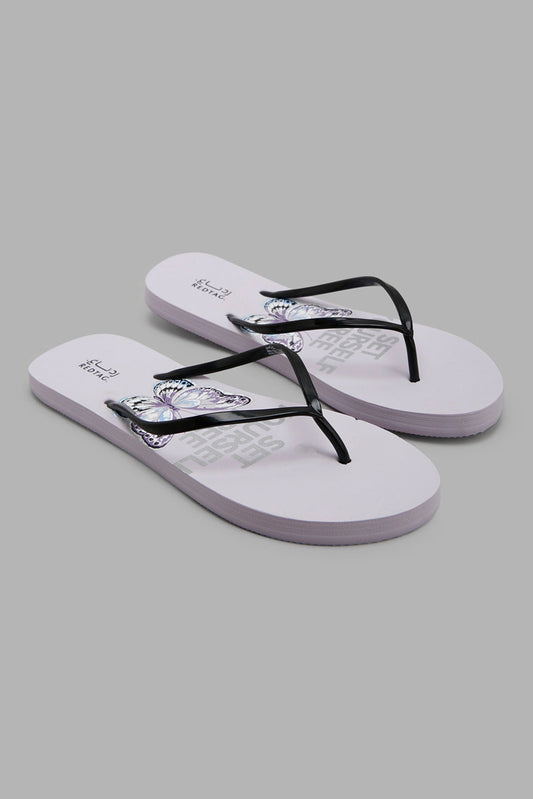 Redtag-Black-Butterfly-Print-Flip-Flop--Women's-