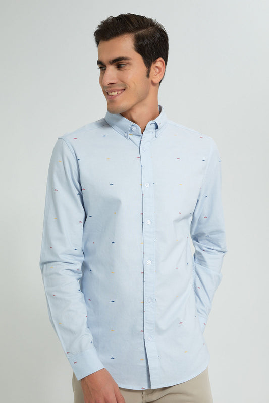 Redtag-Sky-Blue-Printed-Oxford-Shirt-Casual-Shirts-Men's-