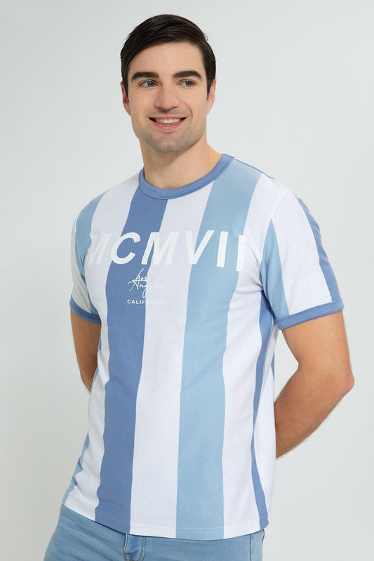 Redtag-White-Blue-Stripe-T-Shirt-Striped-Men's-