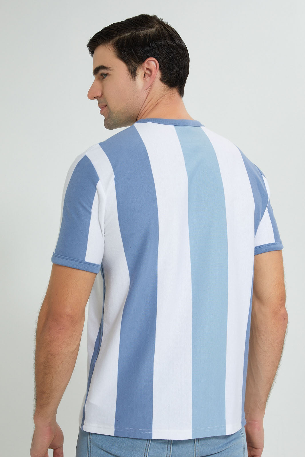 Redtag-White-Blue-Stripe-T-Shirt-Striped-Men's-