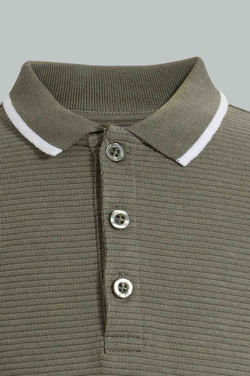 Redtag-Olive-Ottoman-Long-Sleeve-Polo-Shirt-Polo-Shirts-Boys-2 to 8 Years