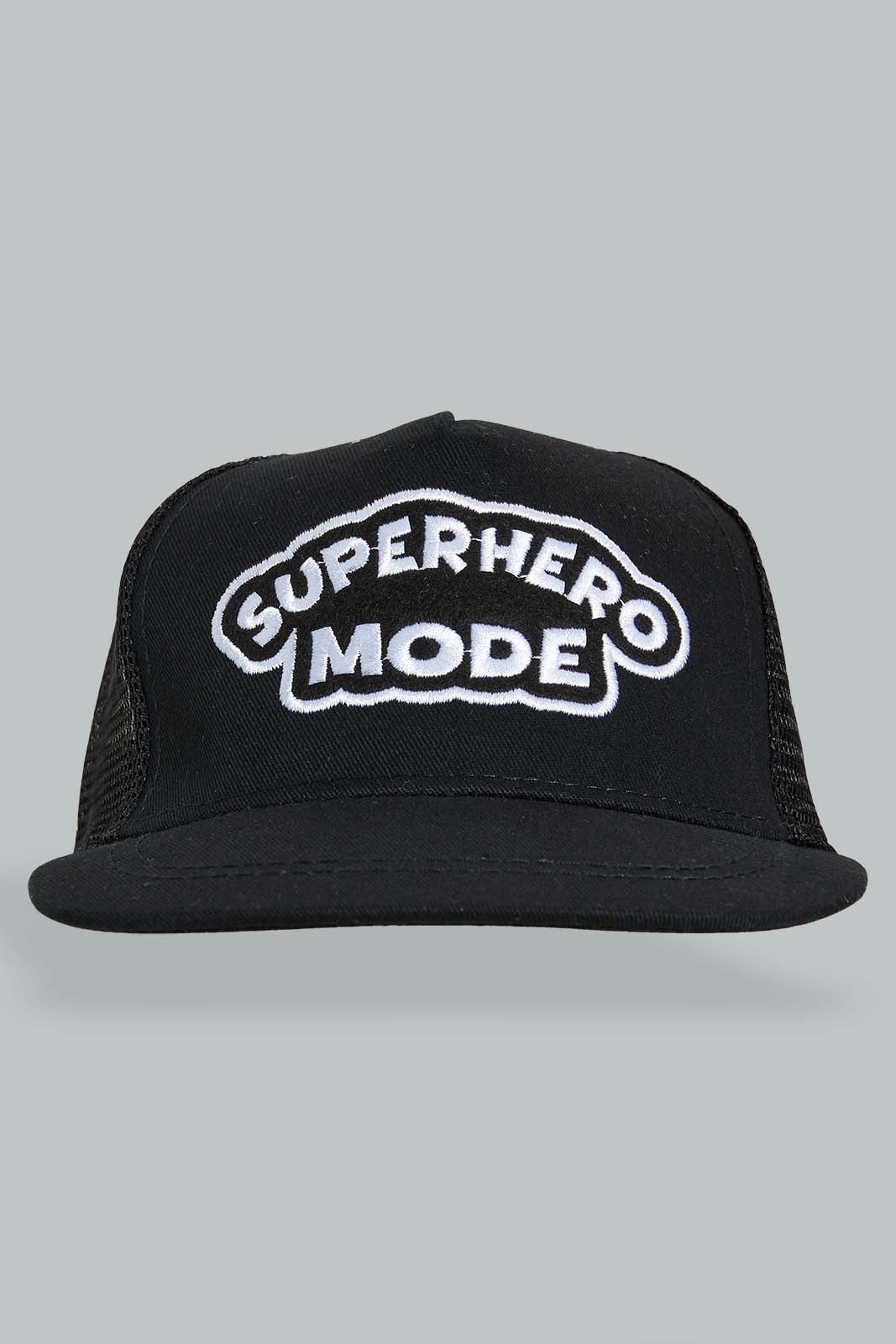 Redtag-Black-Printed-Cap-Caps-Boys-