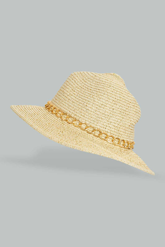 Redtag-Beige-Metal-Chain-Band-Hat-Hats-Women-