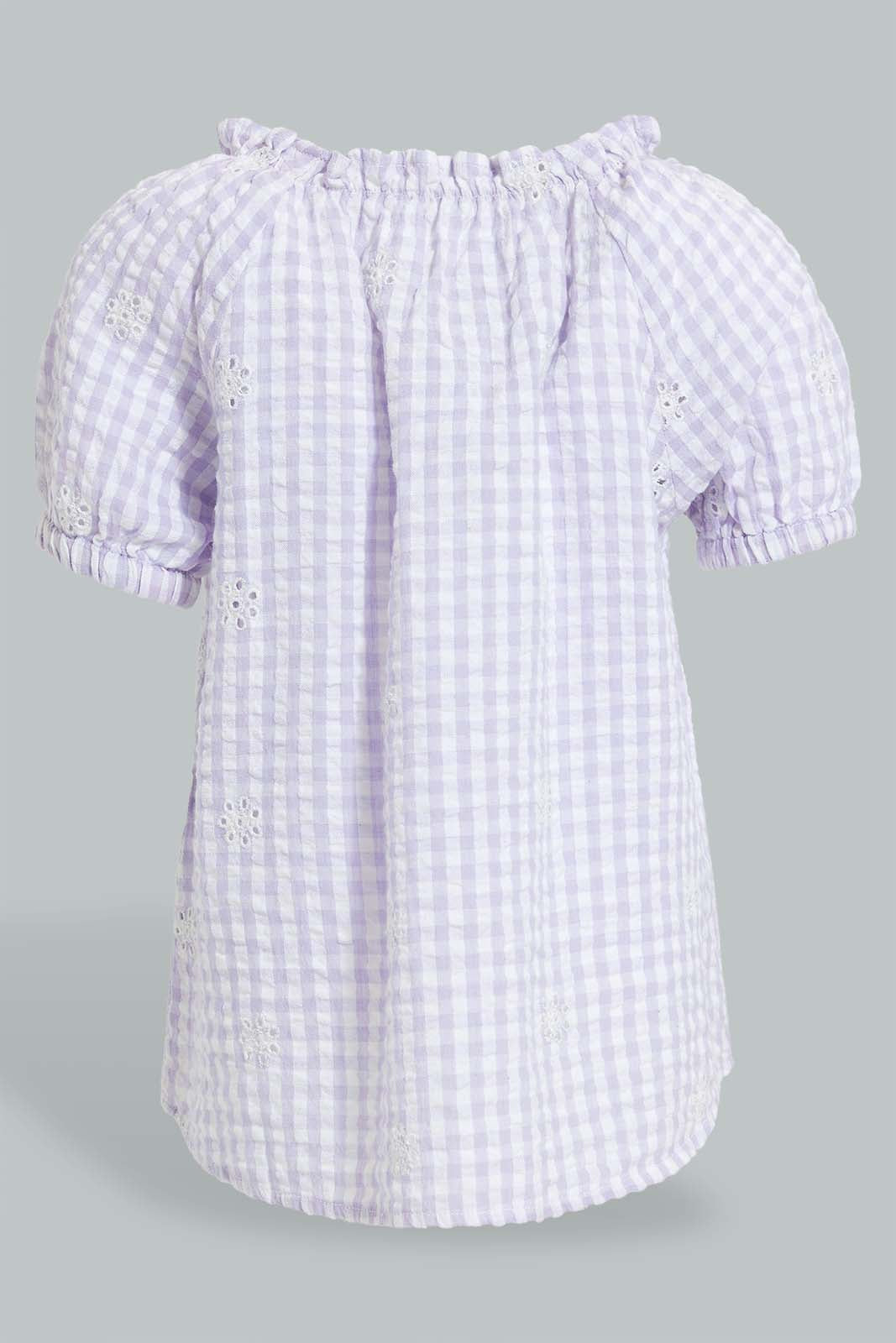 Redtag-Lilac-Schifly-Front-Button-Top-Blouses-Infant-Girls-3 to 24 Months