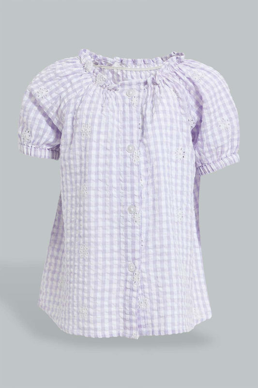 Redtag-Lilac-Schifly-Front-Button-Top-Blouses-Infant-Girls-3 to 24 Months