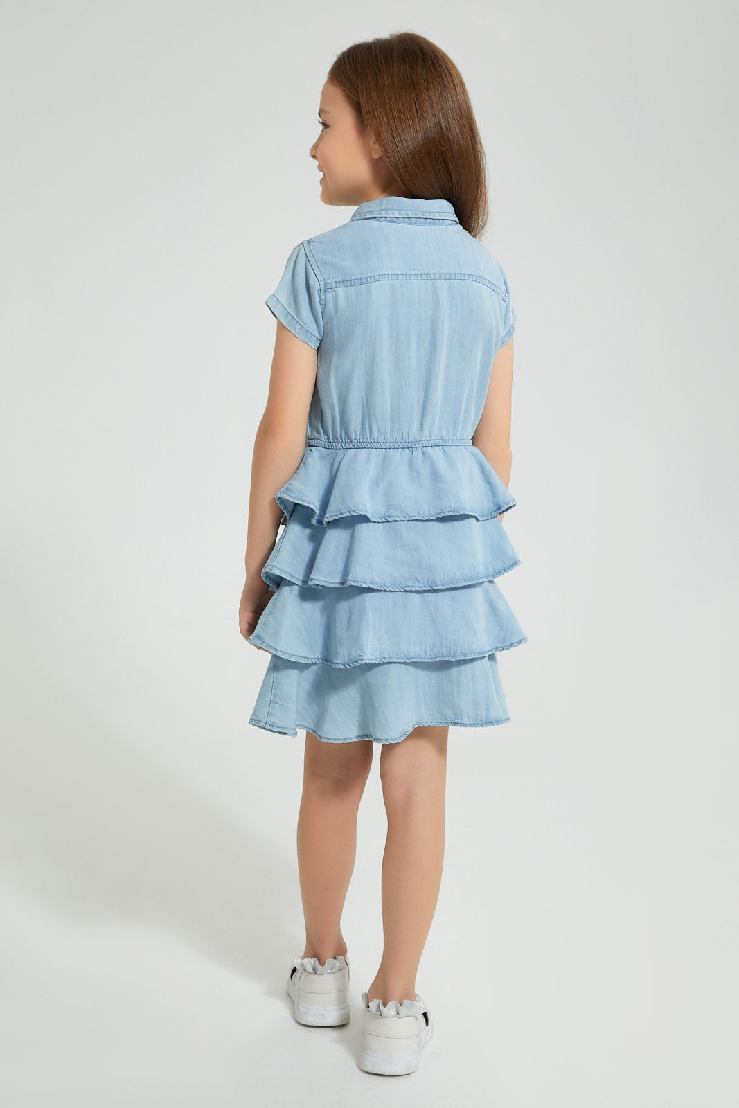 Redtag-Denim-Shirt-Dress-Colour:Denim,-Filter:Girls-(2-to-8-Yrs),-Girls-Dresses,-New-In,-New-In-GIR,-Non-Sale,-S22B,-Section:Kidswear-Girls-2 to 8 Years