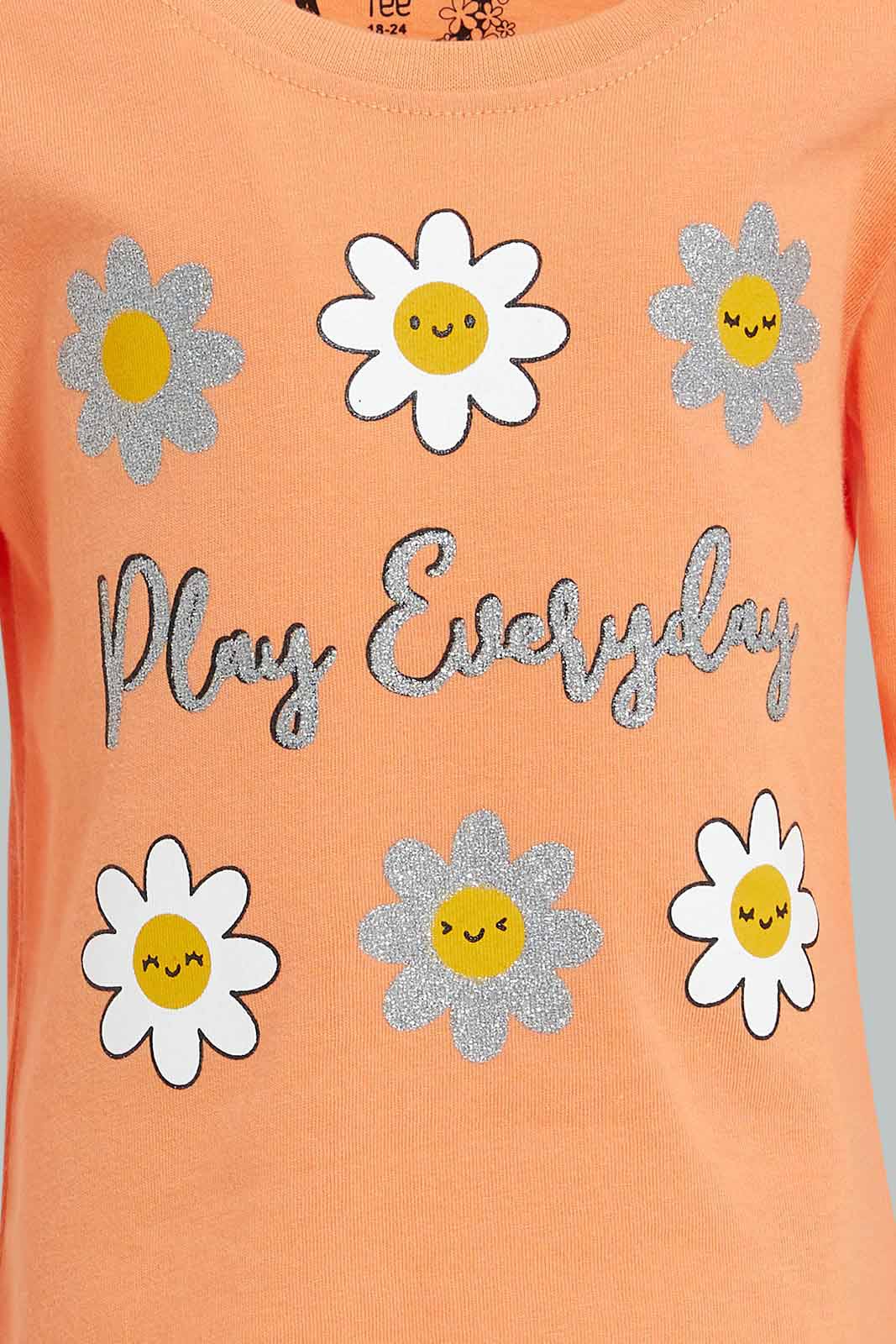 Redtag-Coral-Long-Sleeve-Graphic-T-Shirt-All-Over-Prints-Infant-Girls-3 to 24 Months
