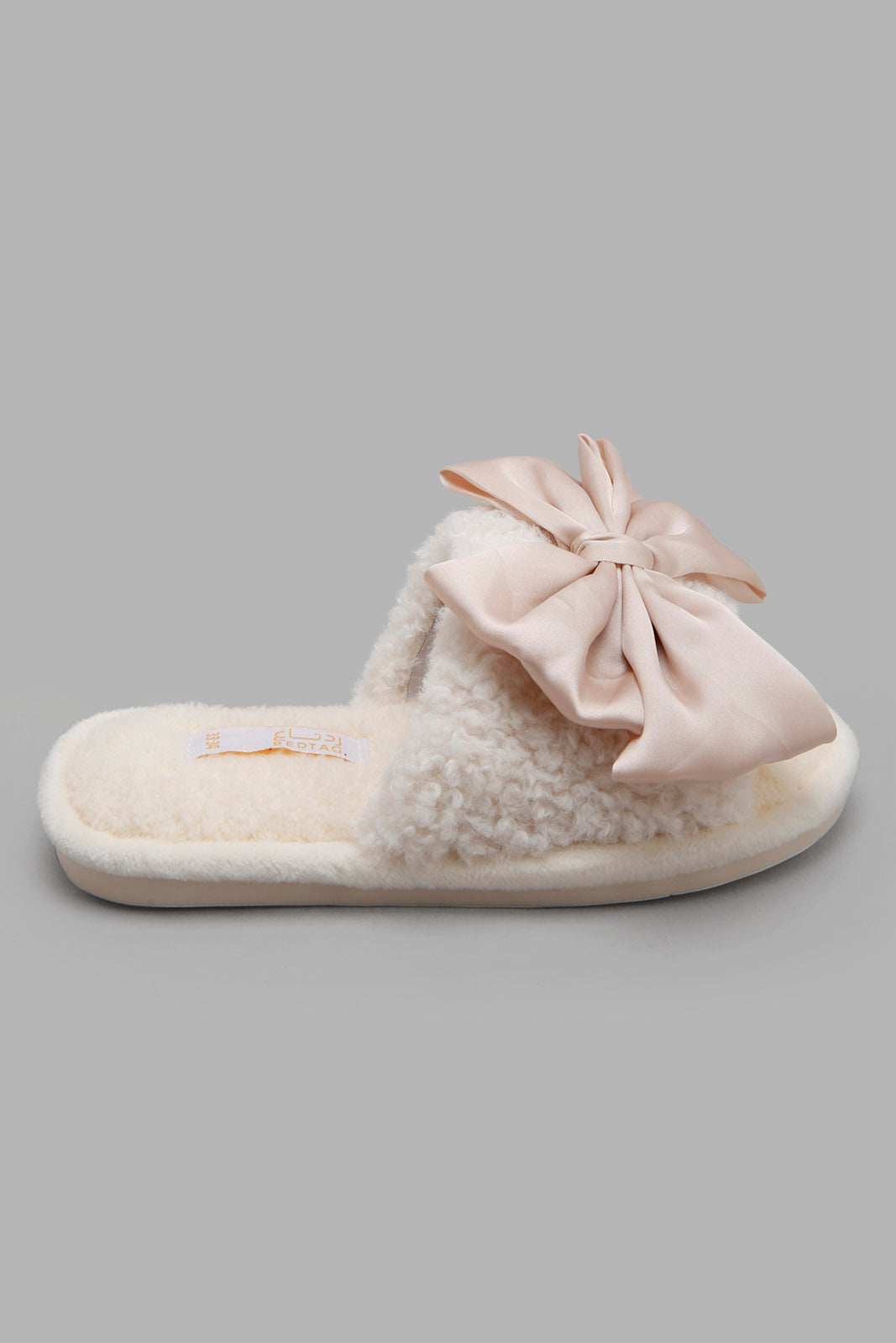 Redtag-Cream-Bow-Trim-Slippers-Bundle,-Category:Slippers,-Colour:Cream,-Filter:Girls-Footwear-(5-to-14-Yrs),-GSR-Slippers,-S22C,-Section:Girls-(0-to-14Yrs)-Senior-Girls-5 to 14 Years