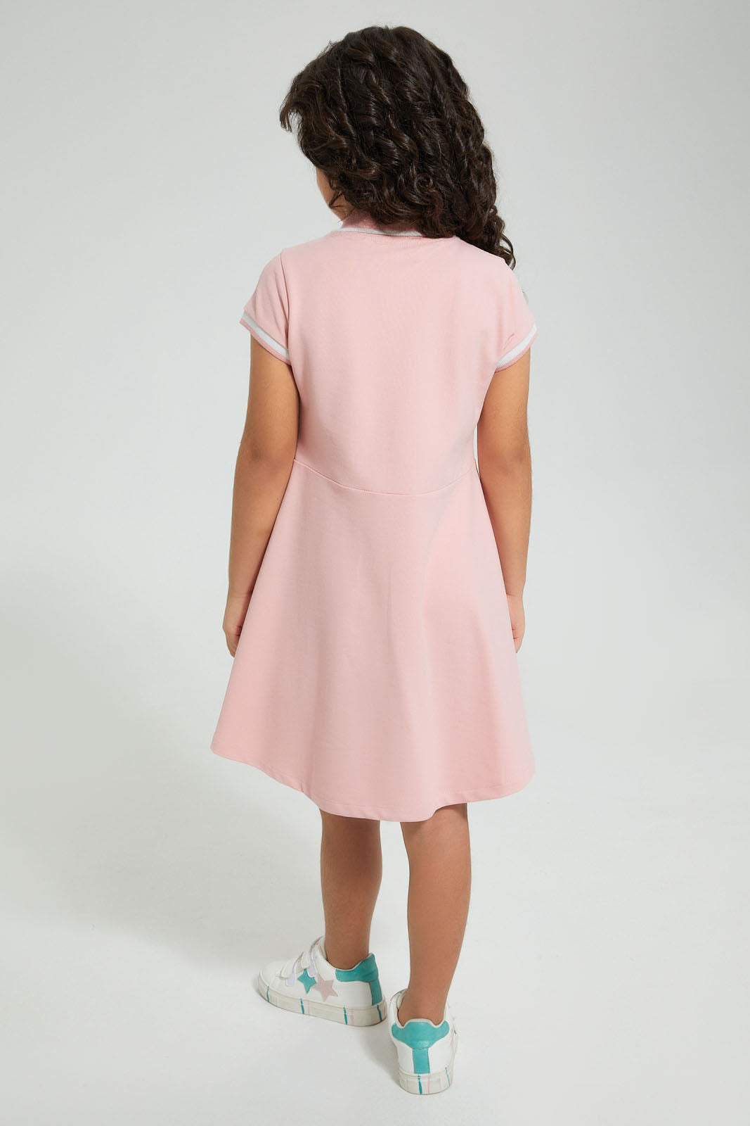 Redtag-Pink-Polo-Collar-Dress-Colour:Pink,-Filter:Girls-(2-to-8-Yrs),-Girls-Dresses,-New-In,-New-In-GIR,-Non-Sale,-S22B,-Section:Kidswear-Girls-2 to 8 Years