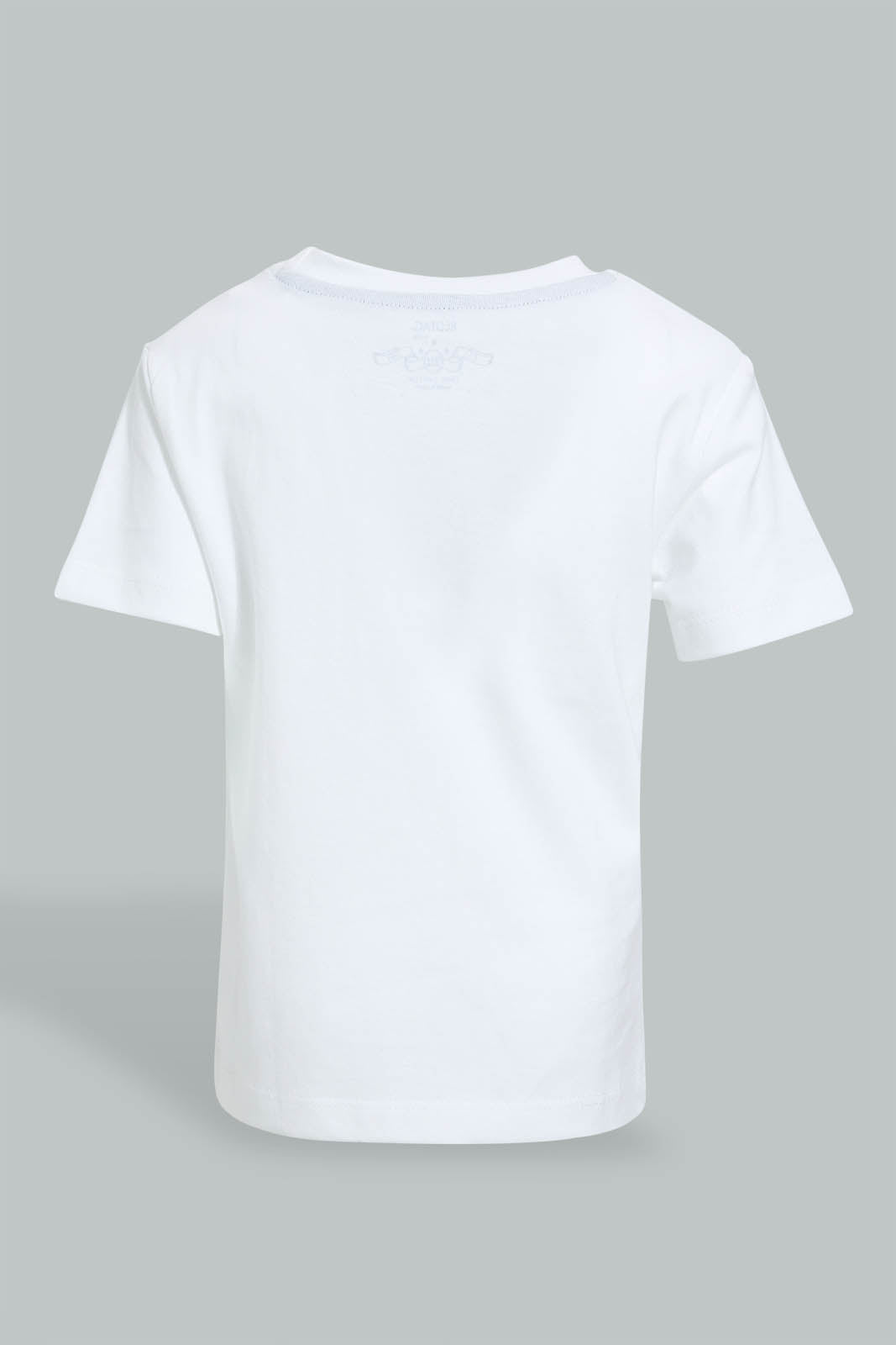 Redtag-White-T-Shirt-With-Blue-Jersey-Short-Casual-Set-(2-Pack)-Sets-Infant-Boys-3 to 24 Months
