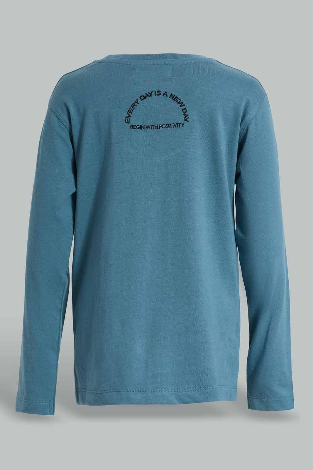 Redtag-Blue-kangaroo-Pocket-T-Shirt-BOY-T-Shirts,-Category:T-Shirts,-Colour:Blue,-Filter:Boys-(2-to-8-Yrs),-Non-Sale,-S22A,-Section:Boys-(0-to-14Yrs)-Boys-2 to 8 Years