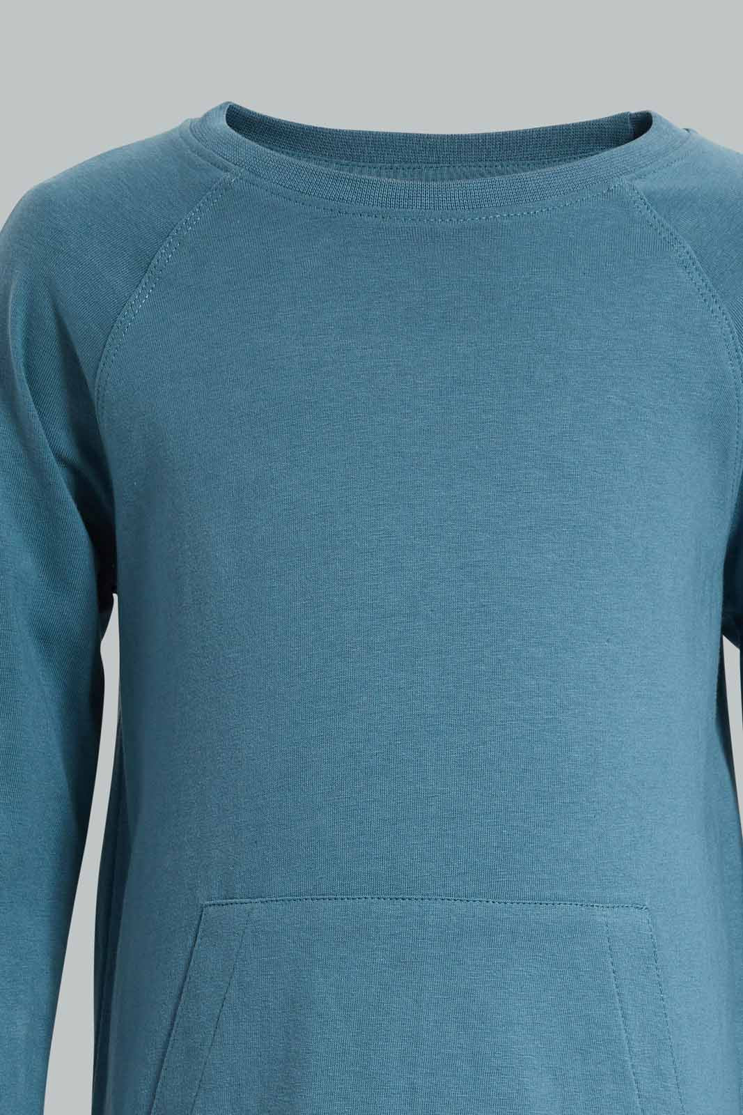 Redtag-Blue-kangaroo-Pocket-T-Shirt-BOY-T-Shirts,-Category:T-Shirts,-Colour:Blue,-Filter:Boys-(2-to-8-Yrs),-Non-Sale,-S22A,-Section:Boys-(0-to-14Yrs)-Boys-2 to 8 Years
