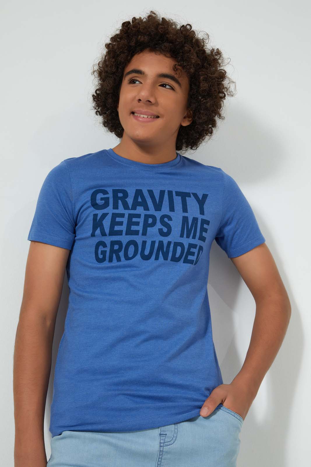 Redtag-Blue-Gravity-Tee-All-Over-Prints-Senior-Boys-9 to 14 Years