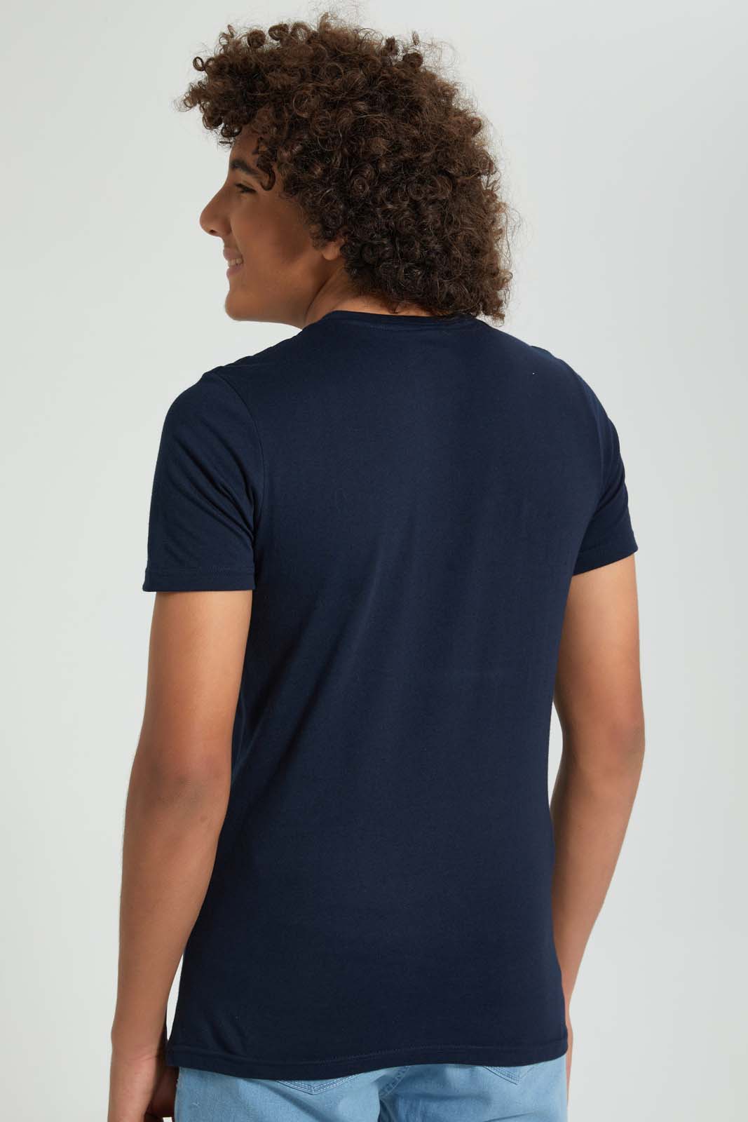 Redtag-Navy-Things-I-Hate-Tee-All-Over-Prints-Senior-Boys-9 to 14 Years