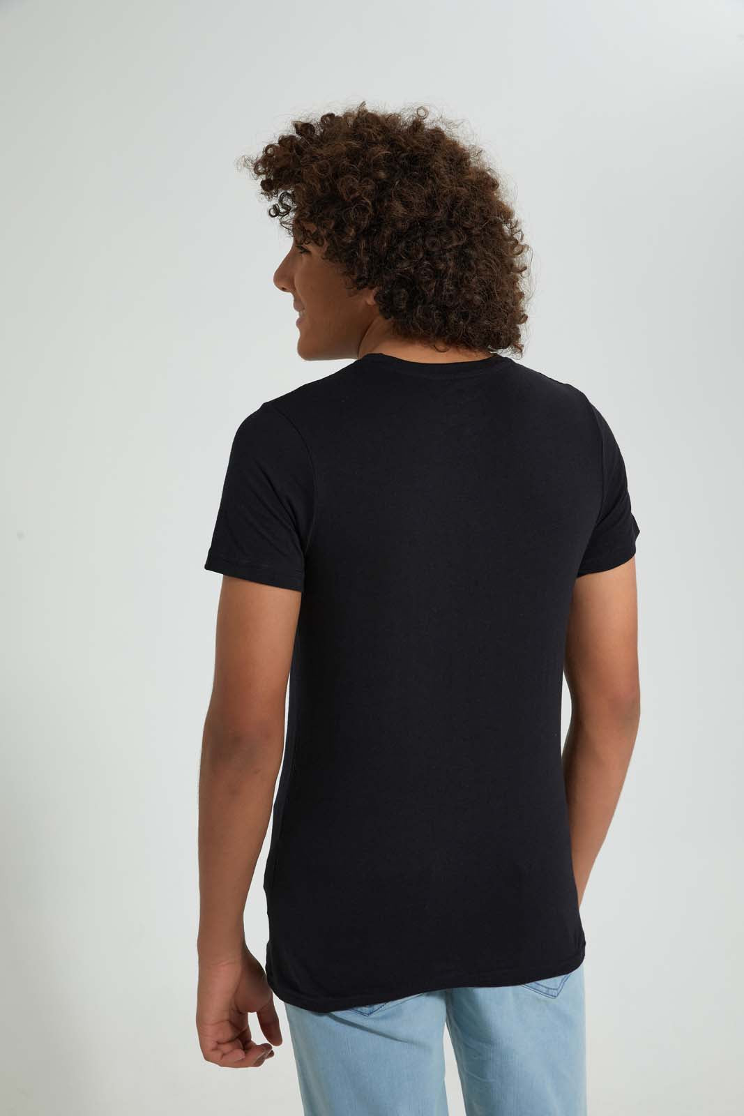 Redtag-Black-Gorilla-Tee-All-Over-Prints-Senior-Boys-9 to 14 Years